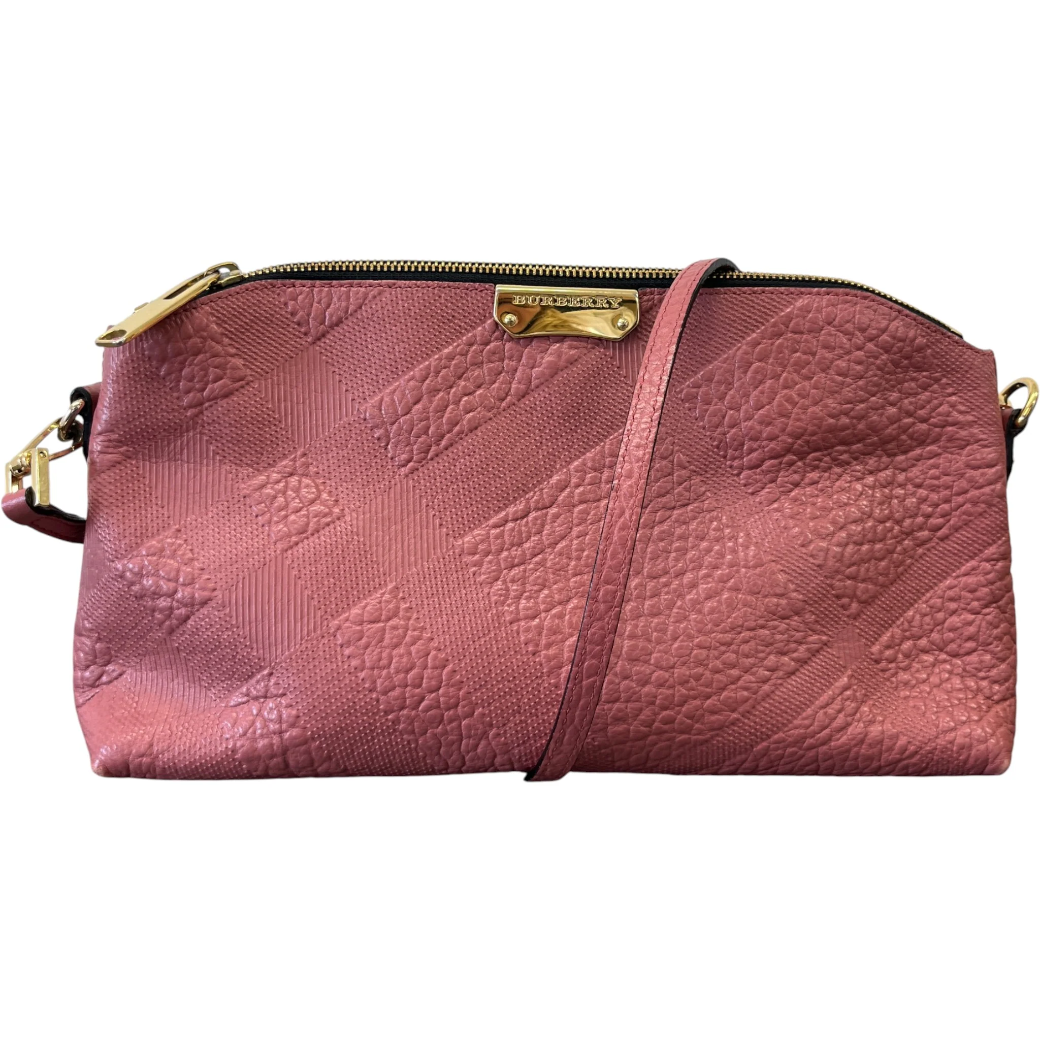 Women's Check Embossed Bag Pink