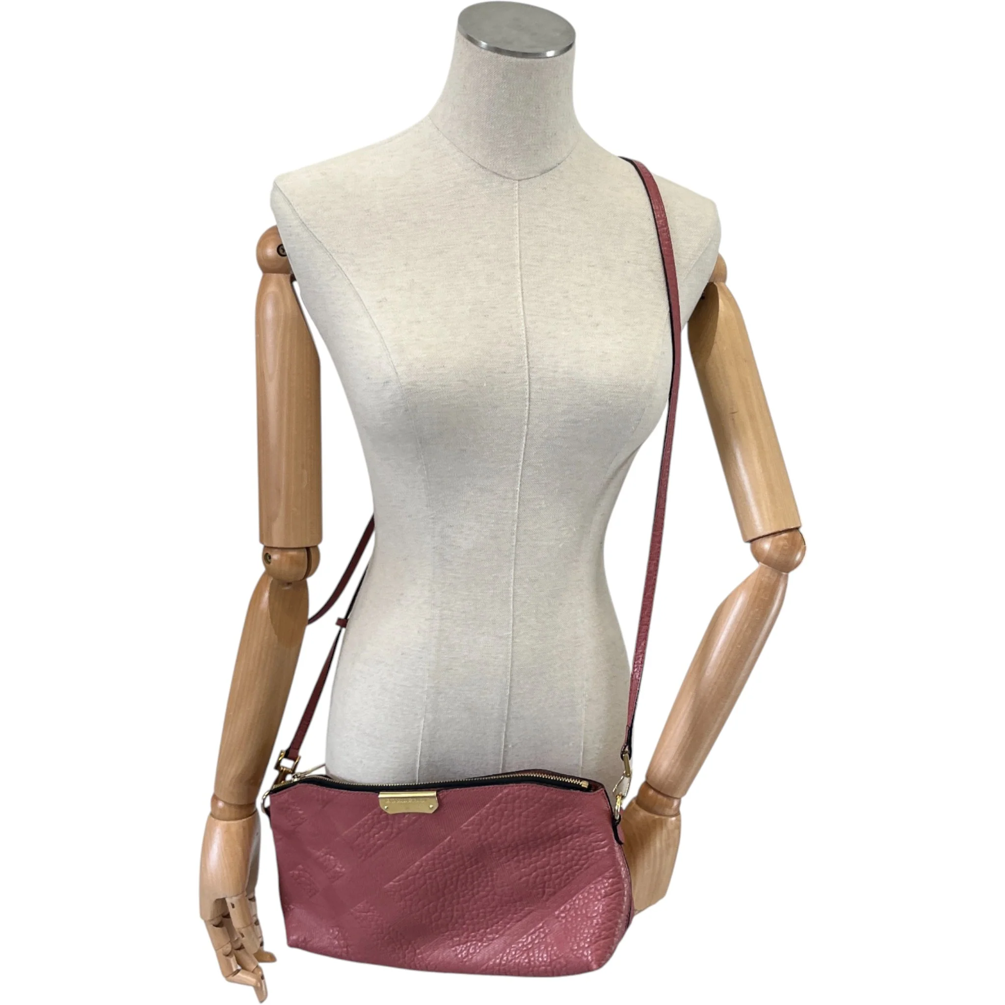 Women's Check Embossed Bag Pink - Image 2
