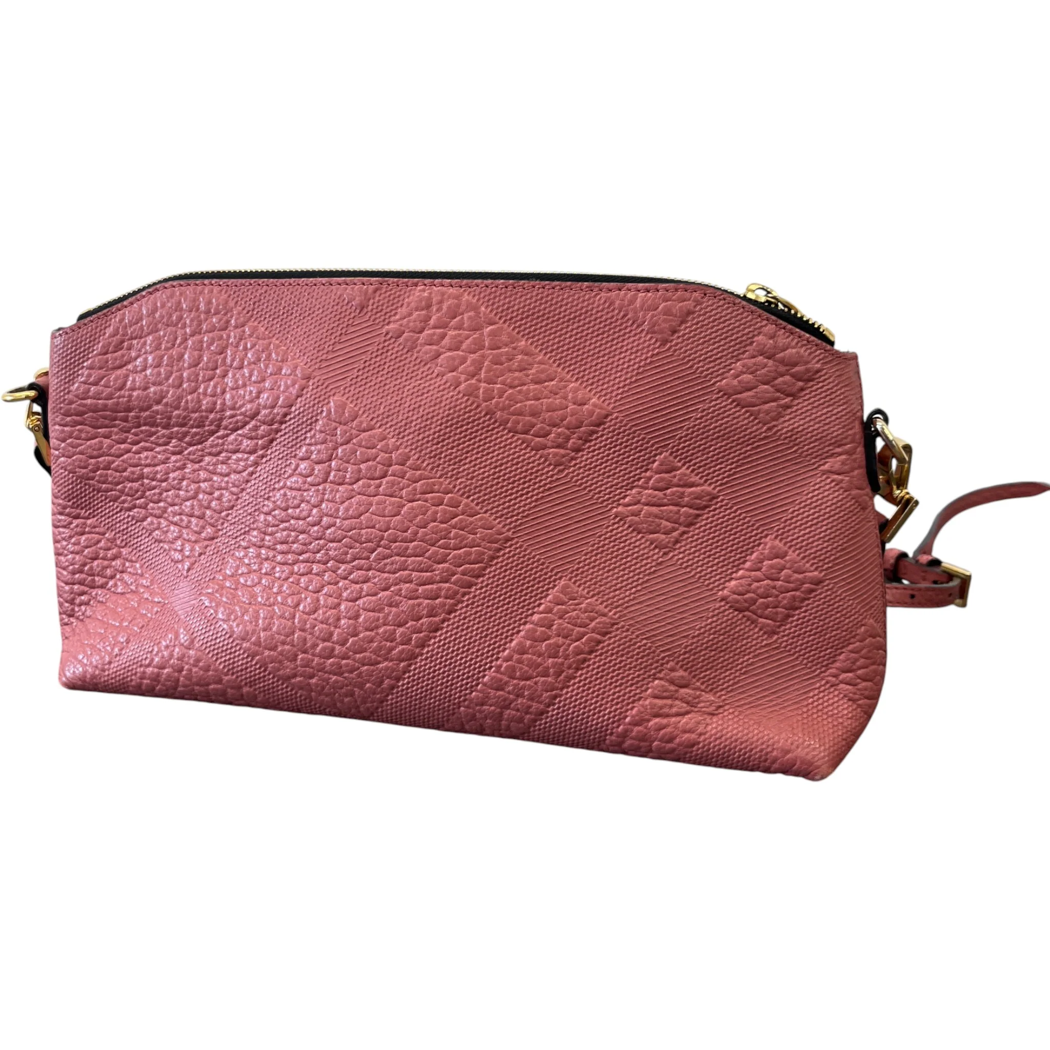 Women's Check Embossed Bag Pink - Image 9
