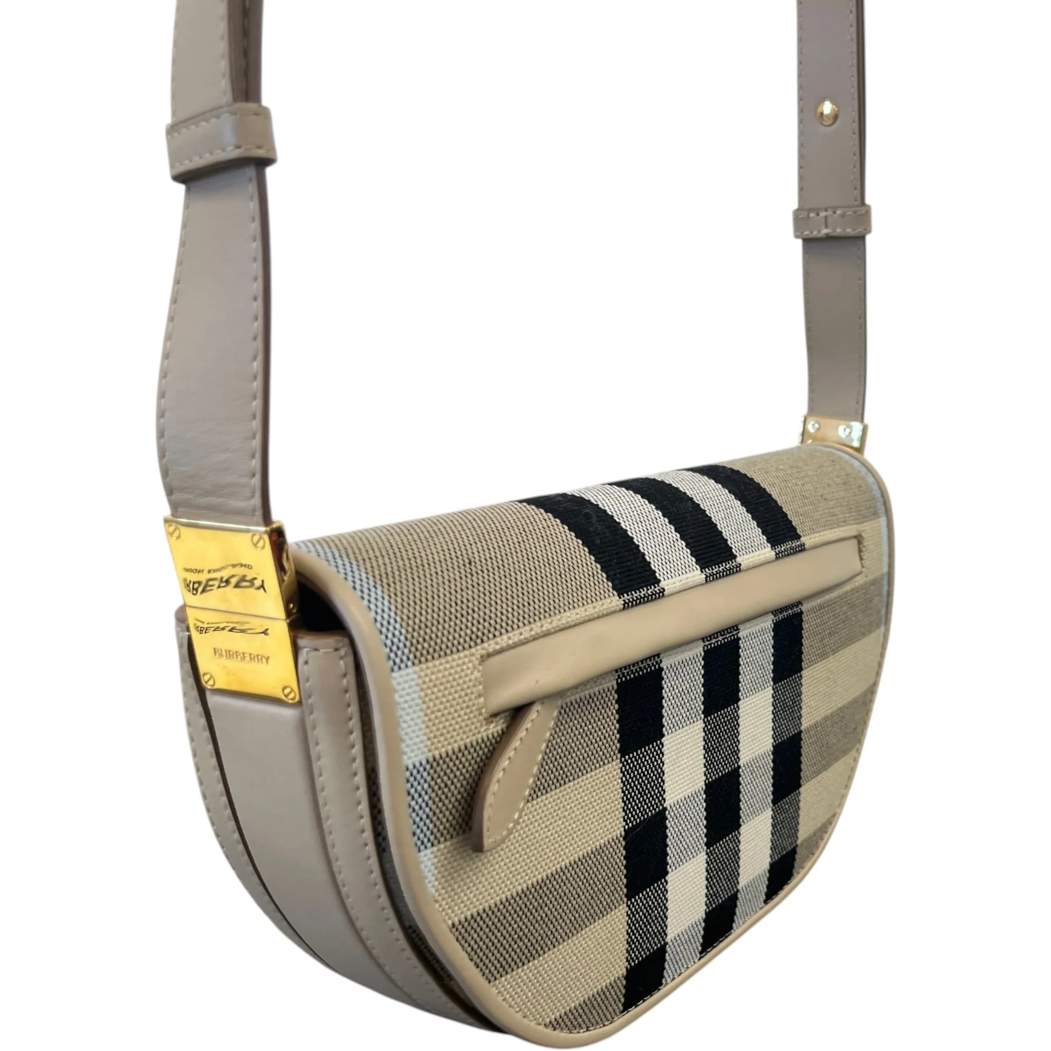 Women's Check Olympia Bag Beige - Image 10