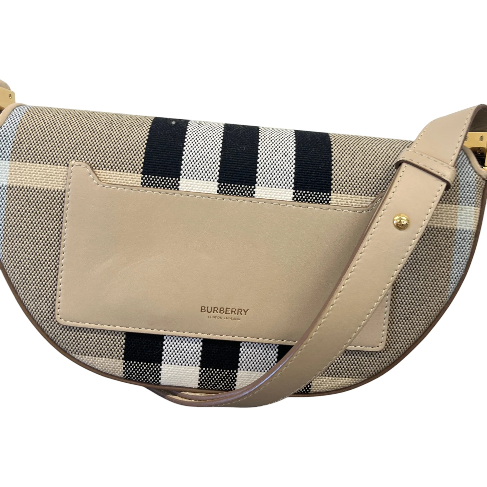 Women's Check Olympia Bag Beige - Image 11