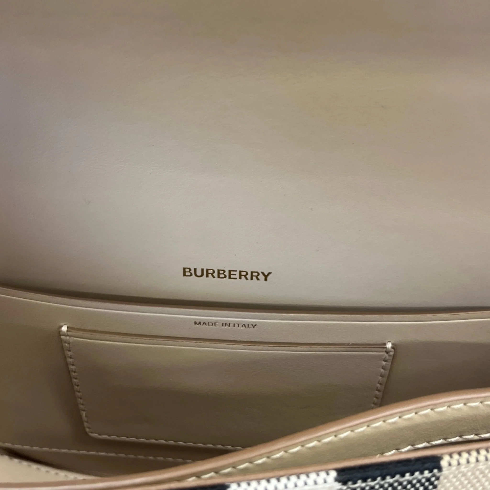 Women's Check Olympia Bag Beige - Image 13