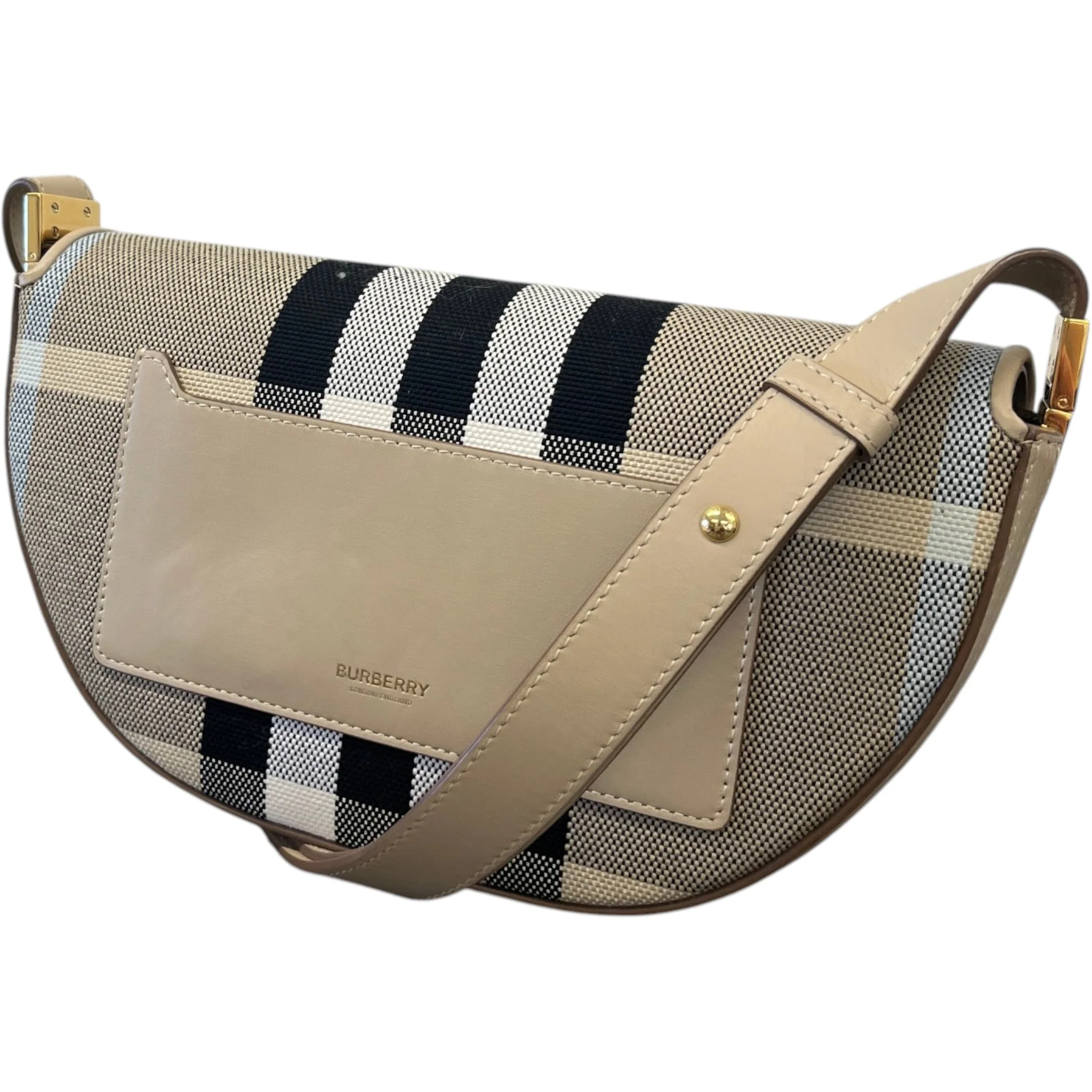 Women's Check Olympia Bag Beige - Image 4