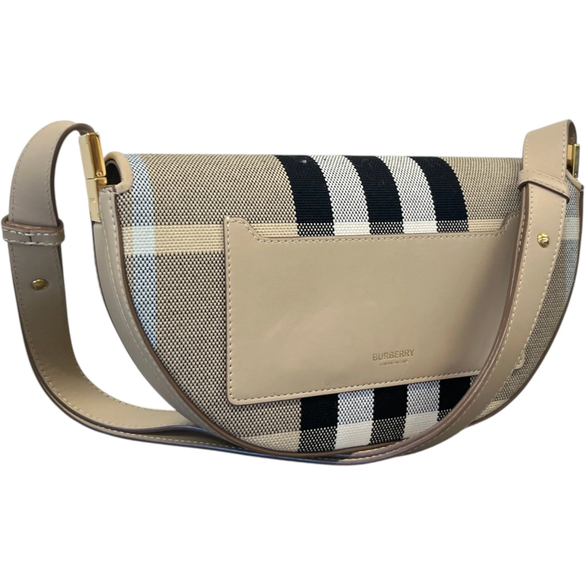 Women's Check Olympia Bag Beige - Image 5