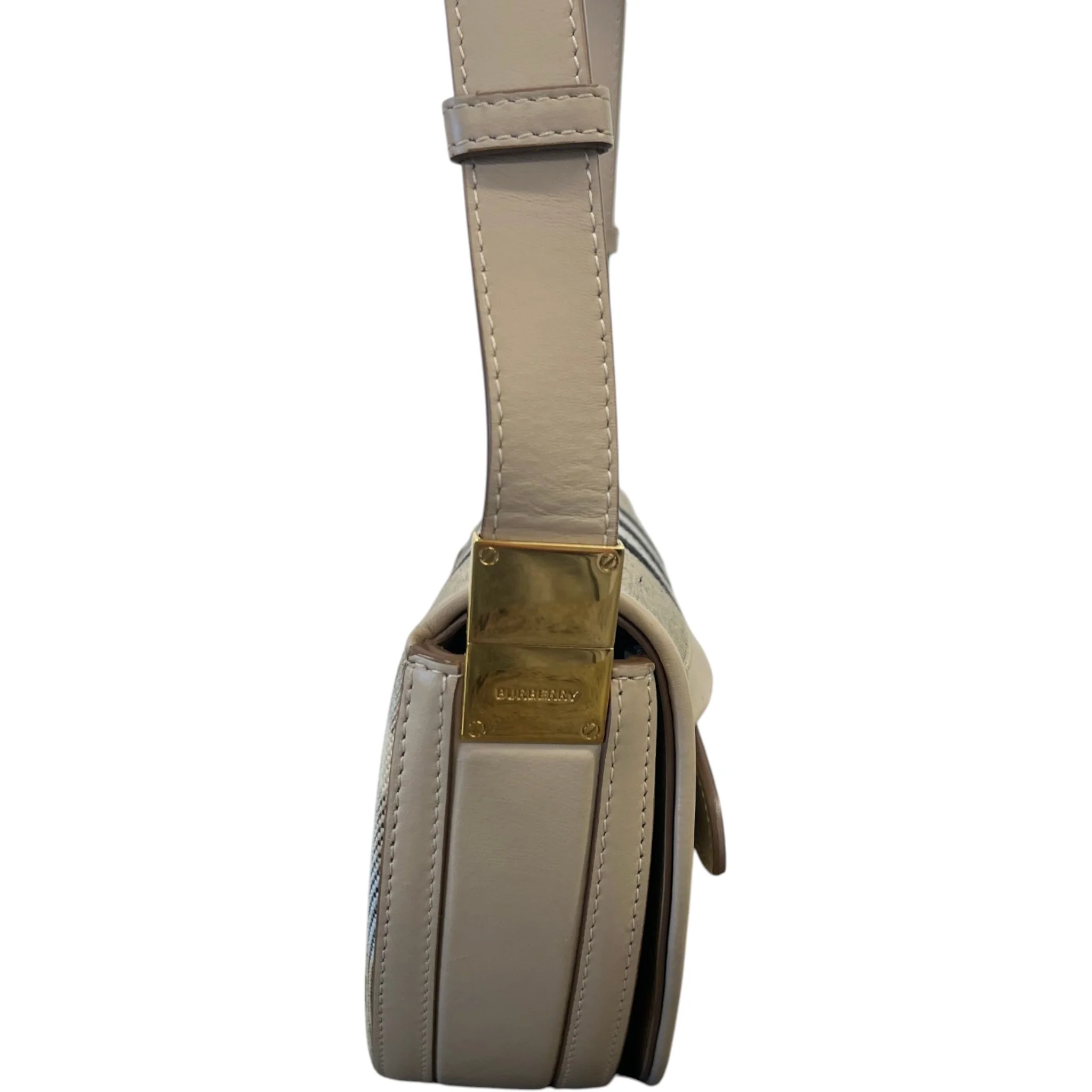 Women's Check Olympia Bag Beige - Image 6