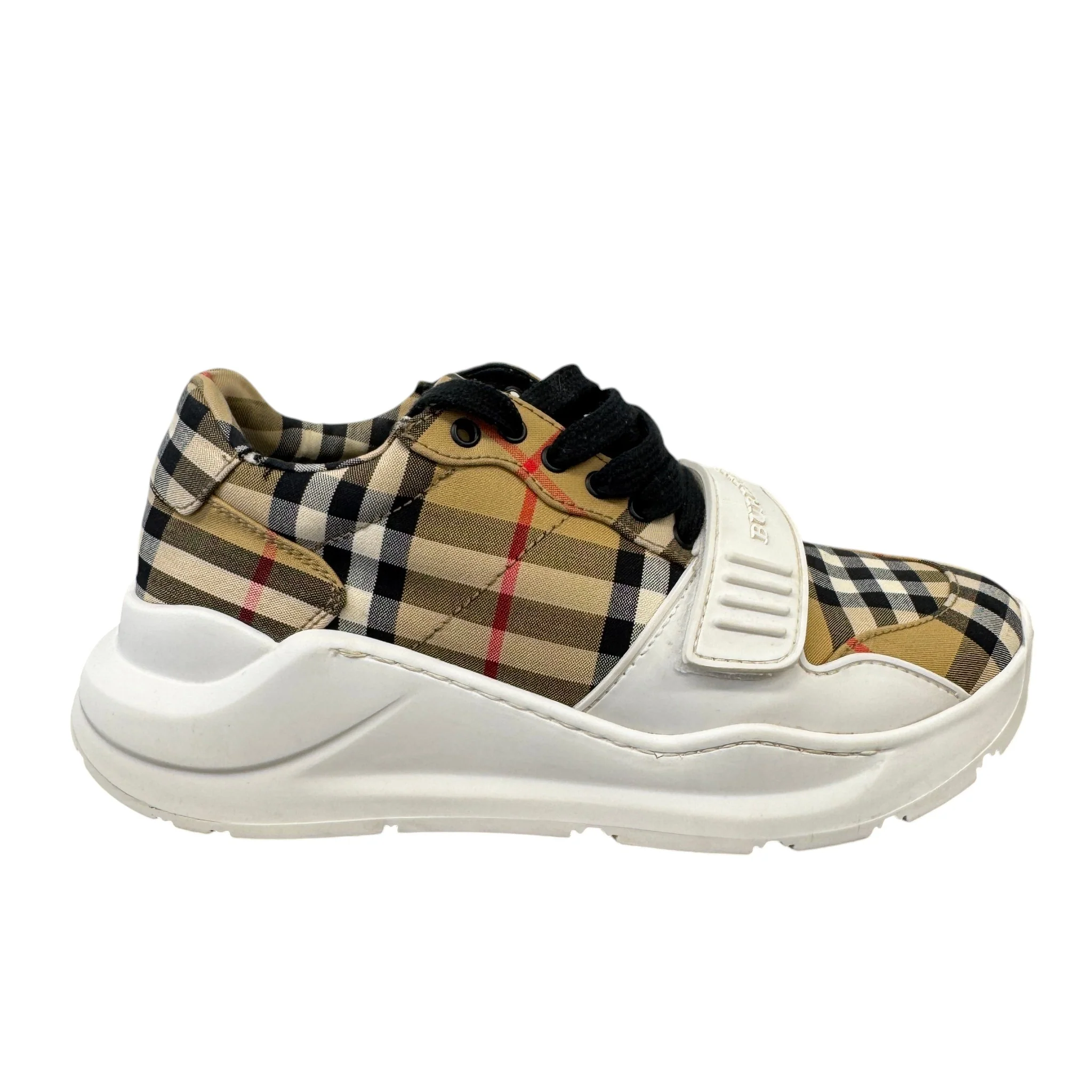 Women's Checkered Regis Low Trainers Beige Size EU 36 / UK 3