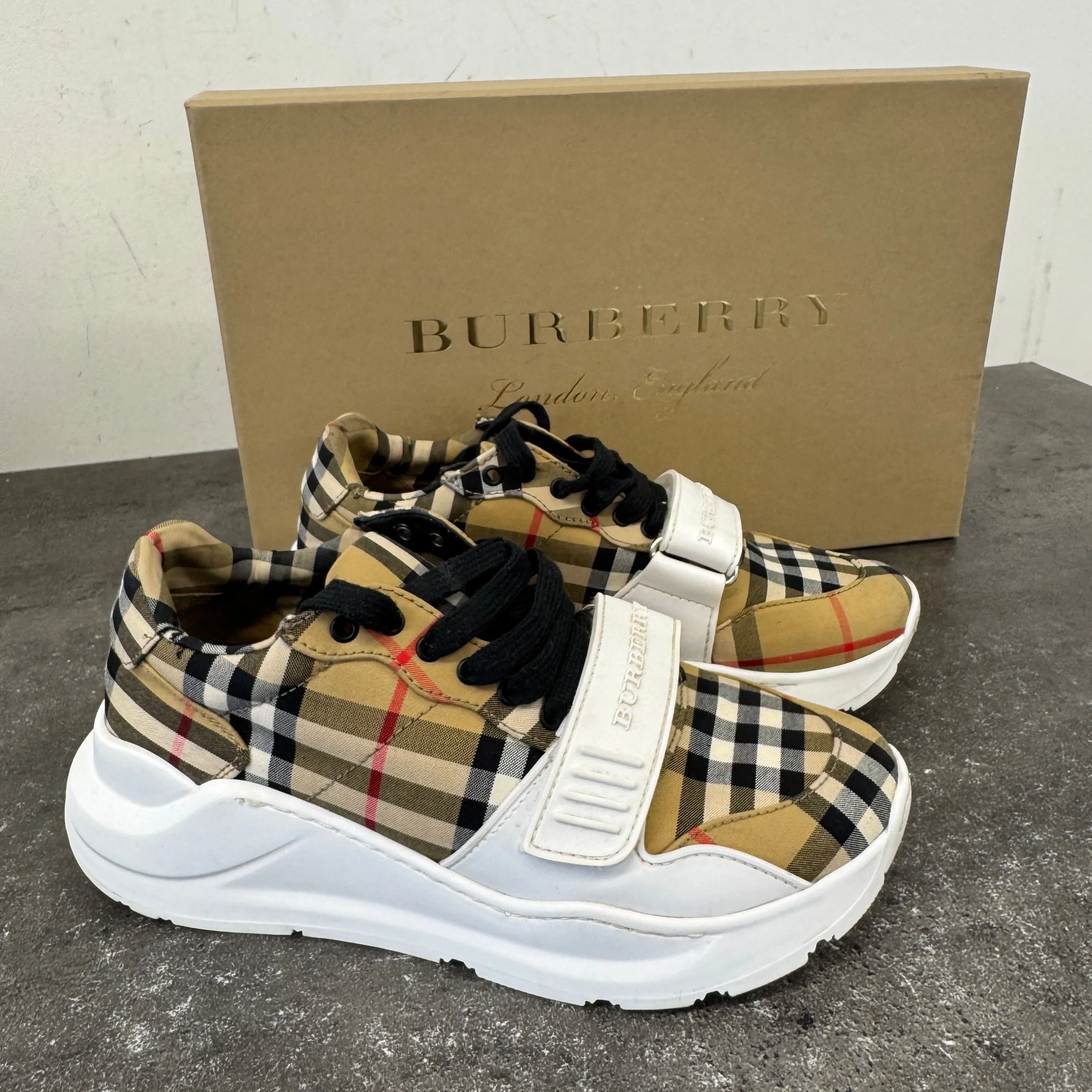 Women's Checkered Regis Low Trainers Beige Size EU 36 / UK 3 - Image 10