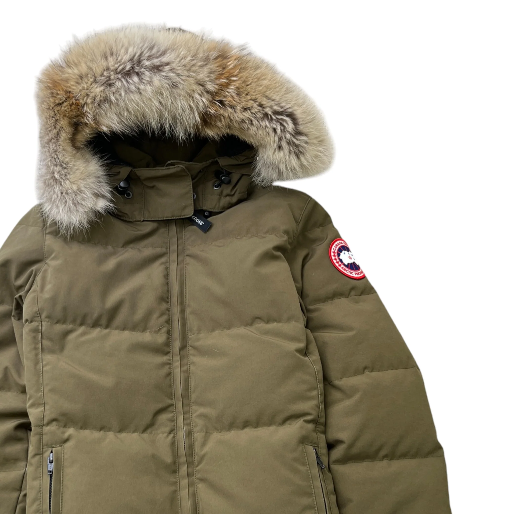 Women's Chelsea Parka Down Jacket Khaki Size S - Image 3
