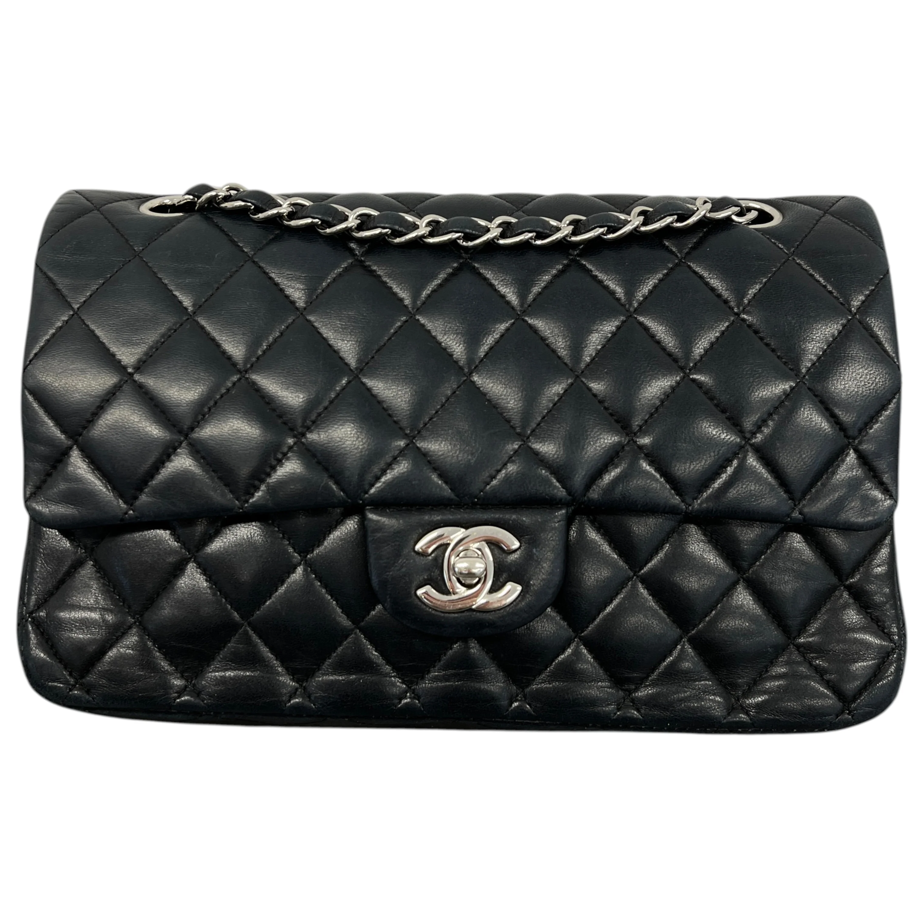 Women's Classic Double Flap Lambskin Bag Black - Image 3
