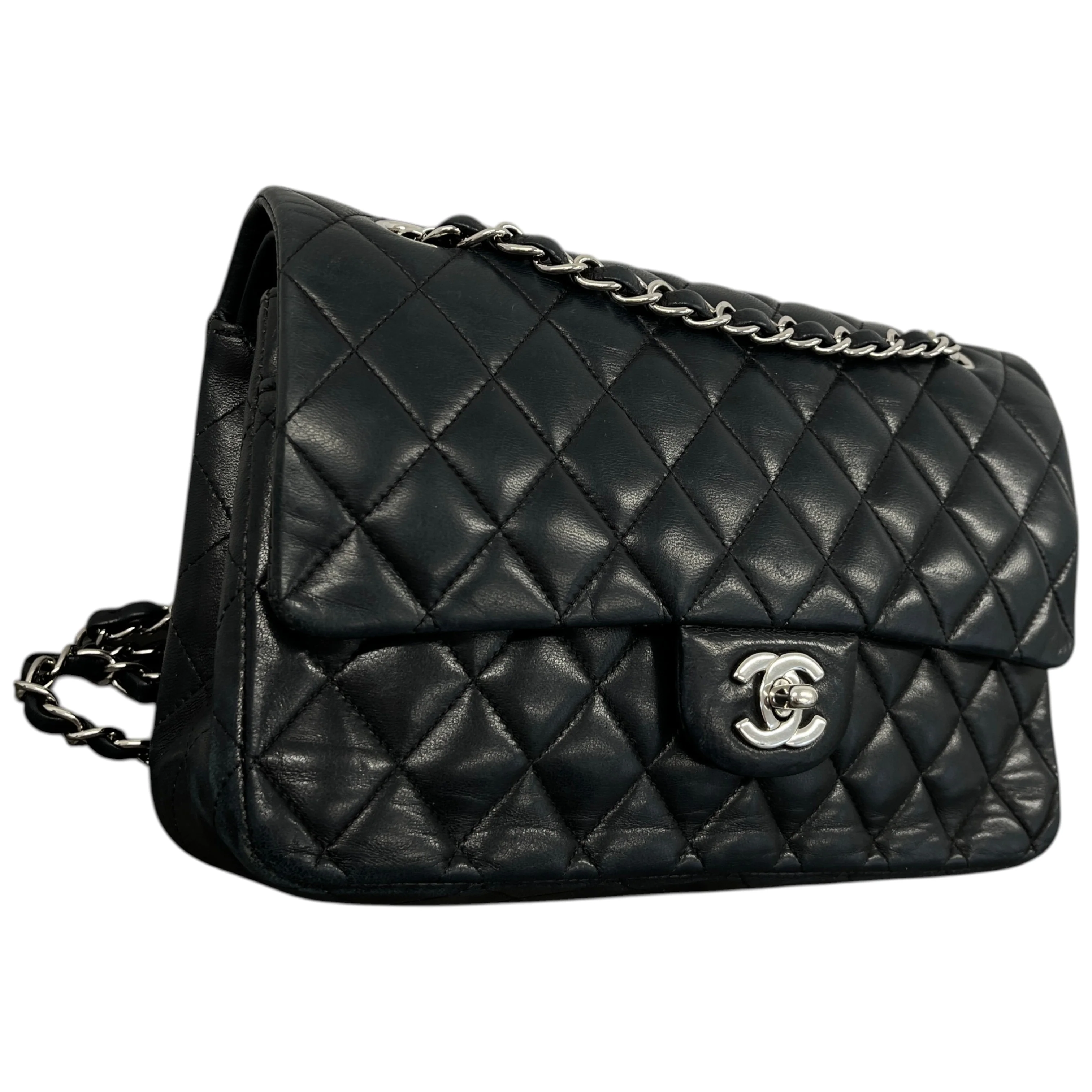 Women's Classic Double Flap Lambskin Bag Black - Image 4