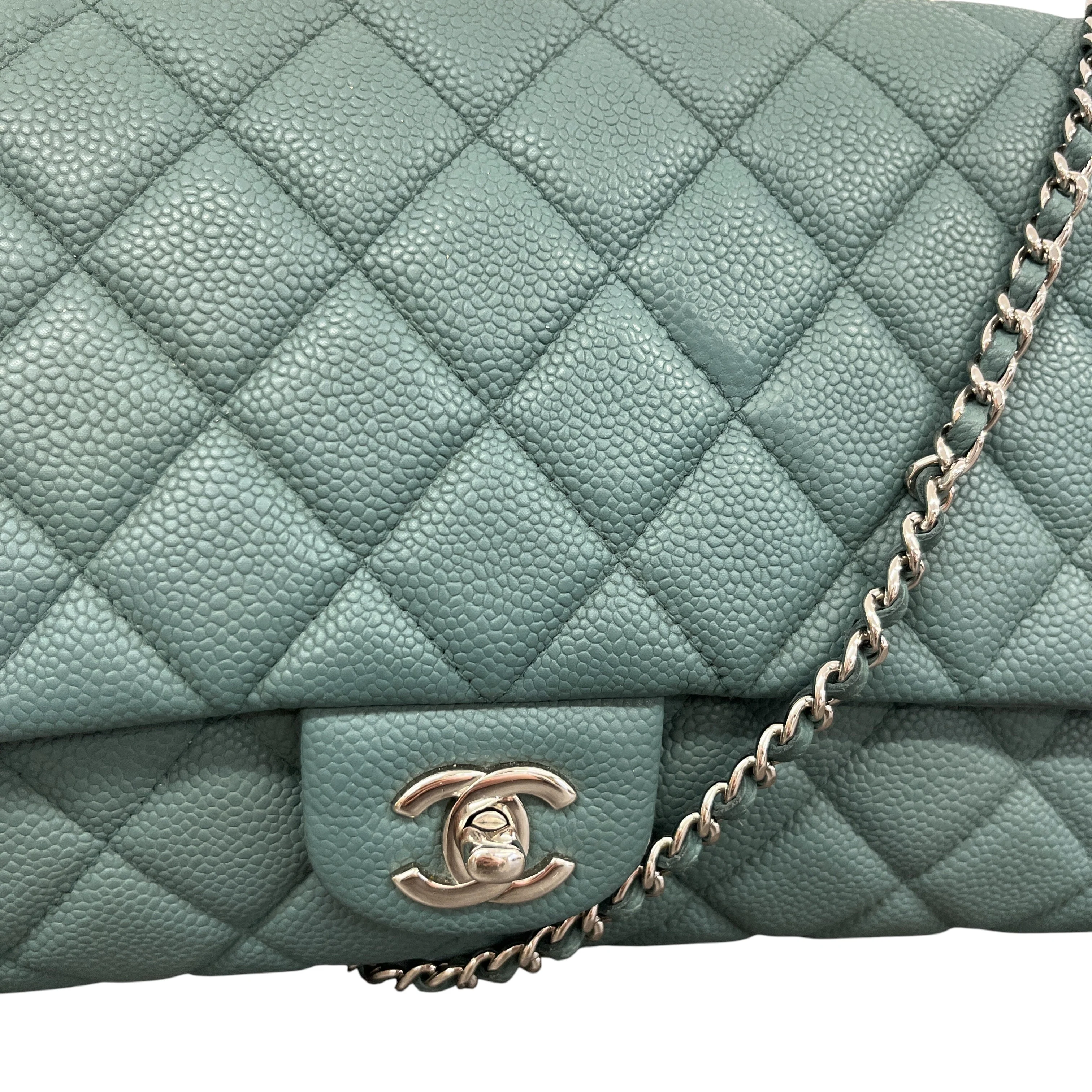Women's Clutch With Chain Caviar Handbag Green - Image 11