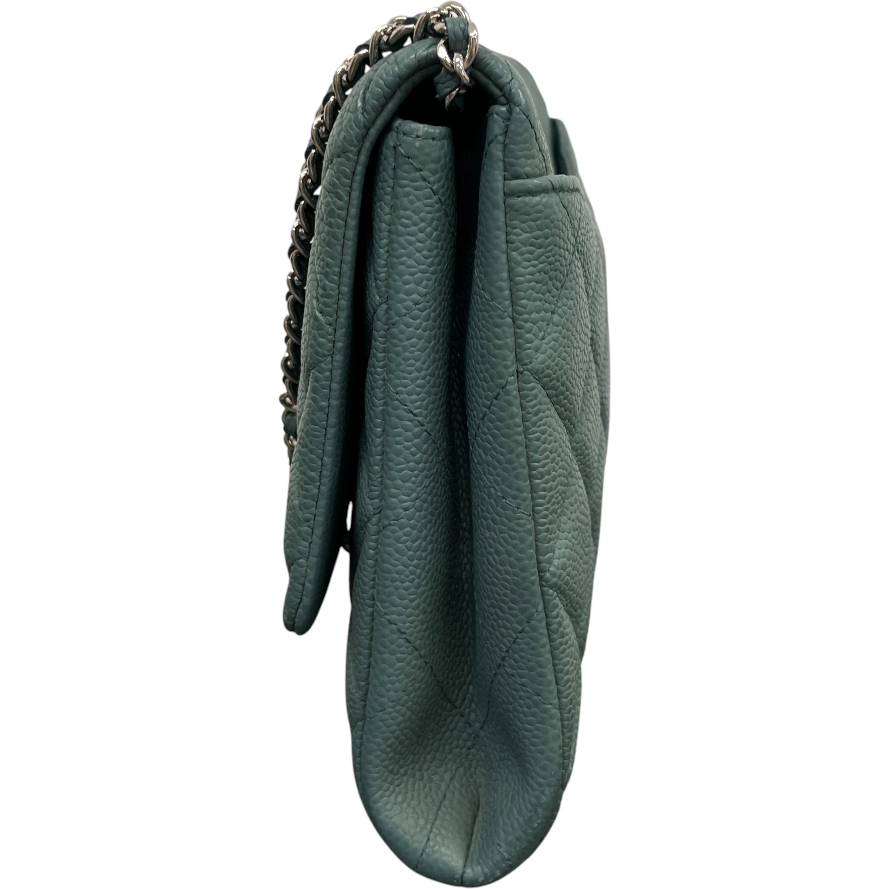 Women's Clutch With Chain Caviar Handbag Green - Image 7