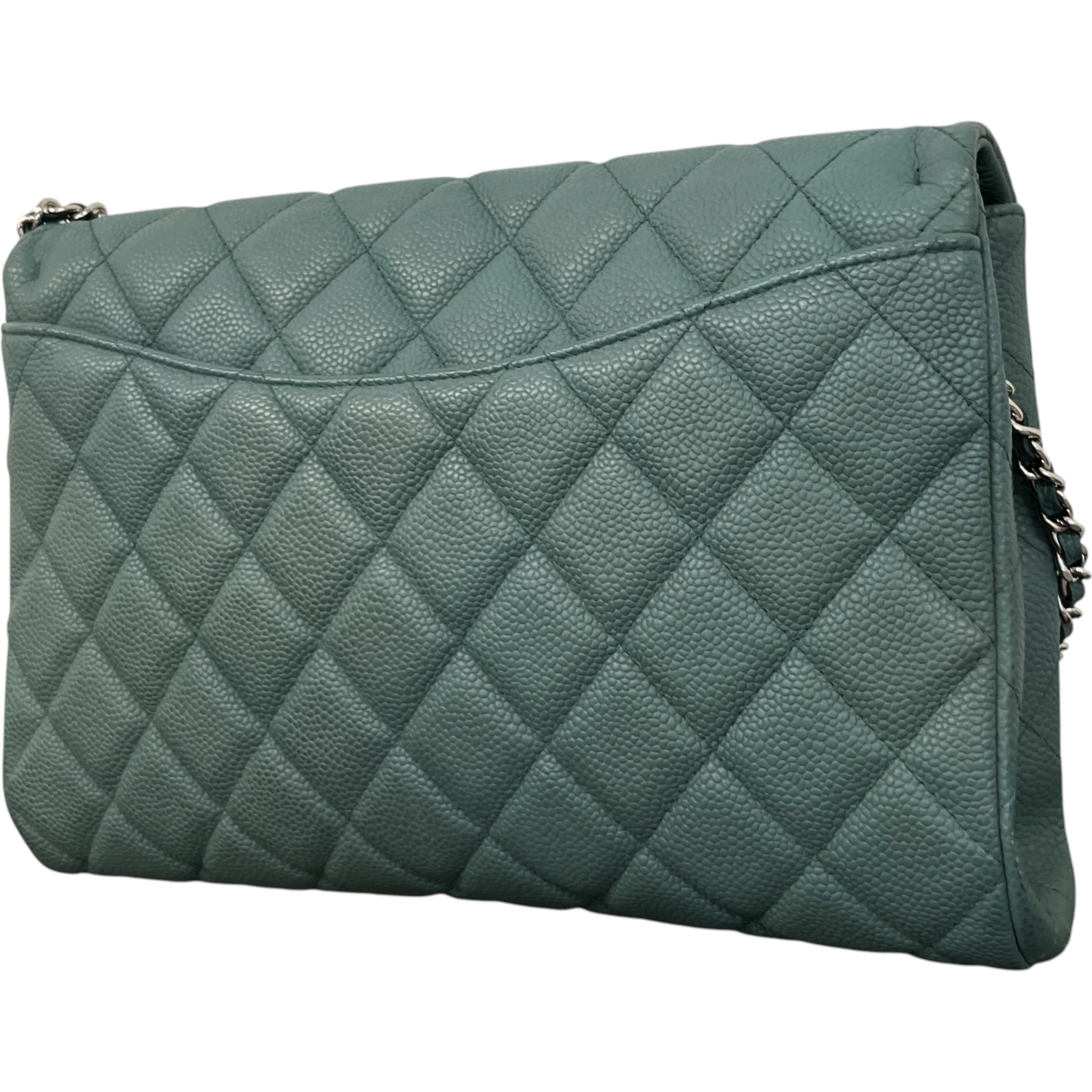 Women's Clutch With Chain Caviar Handbag Green - Image 9
