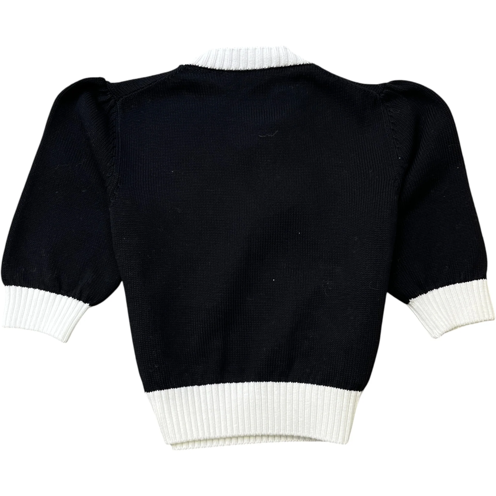 Women's Cotton Crew-Neck Logo Top Black Size XS - Image 2