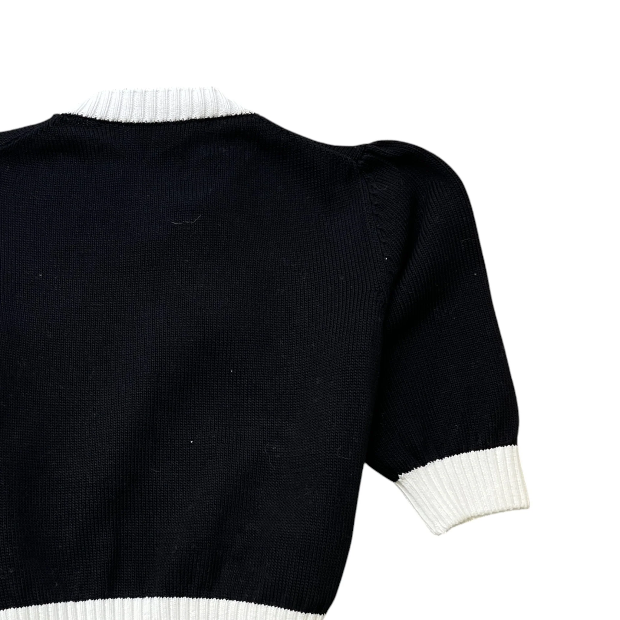 Women's Cotton Crew-Neck Logo Top Black Size XS - Image 4