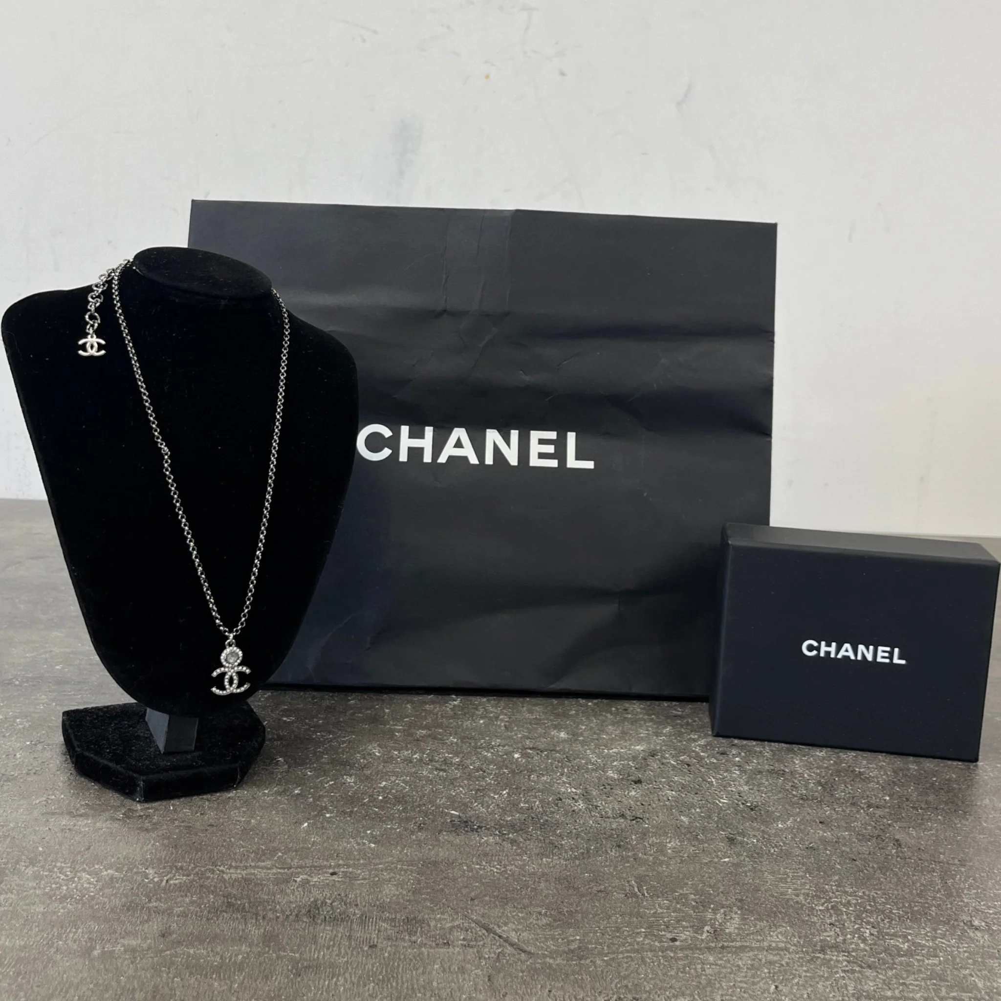 Women's Crystal Cc Pendant Necklace Silver - Image 7