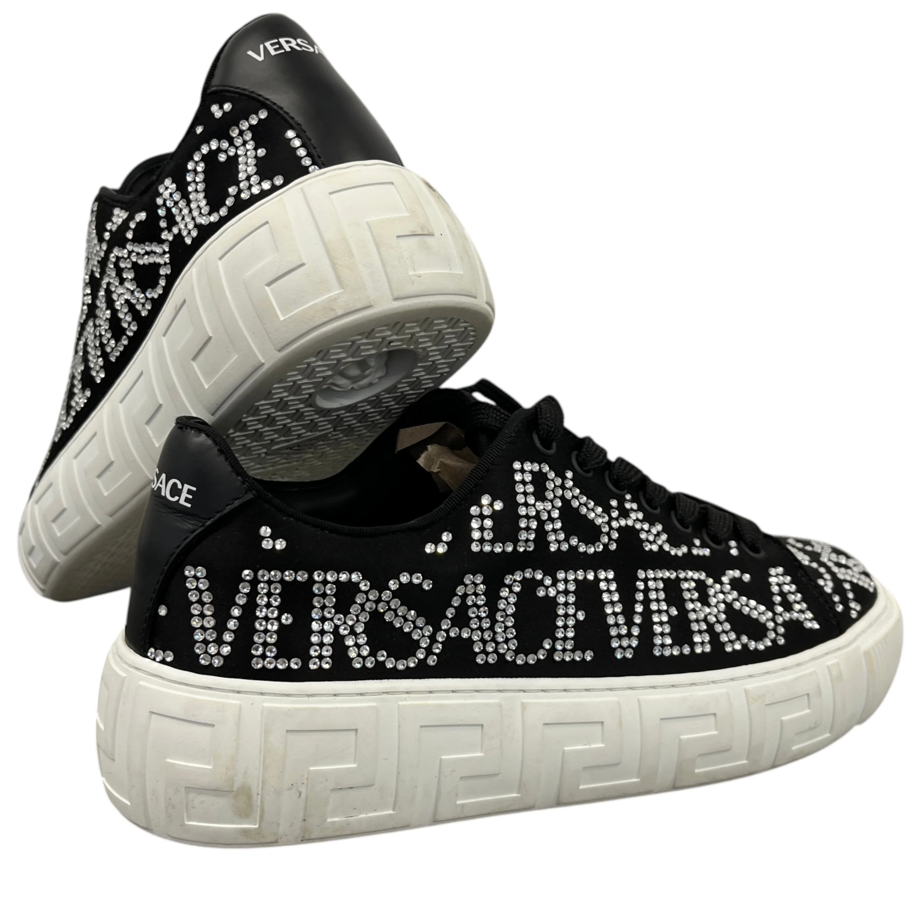 Women's Crystal Logo Low Trainers Black Size EU 39 / UK 6 - Image 10