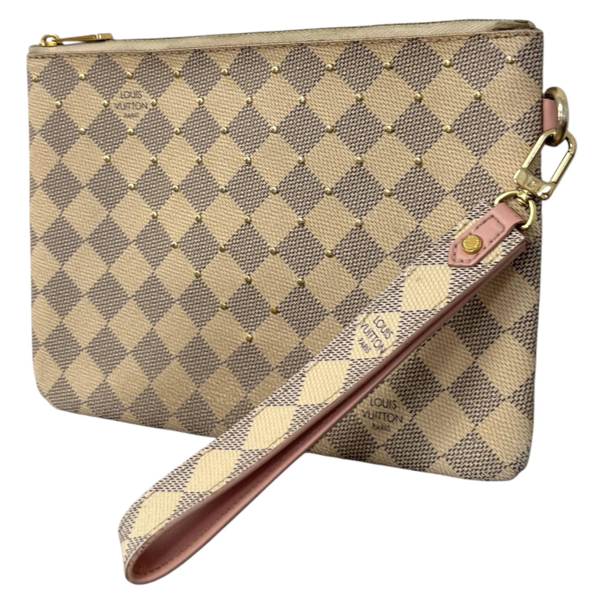 Women's Damier Azur Canvas Pochette Pouch Cream - Image 3