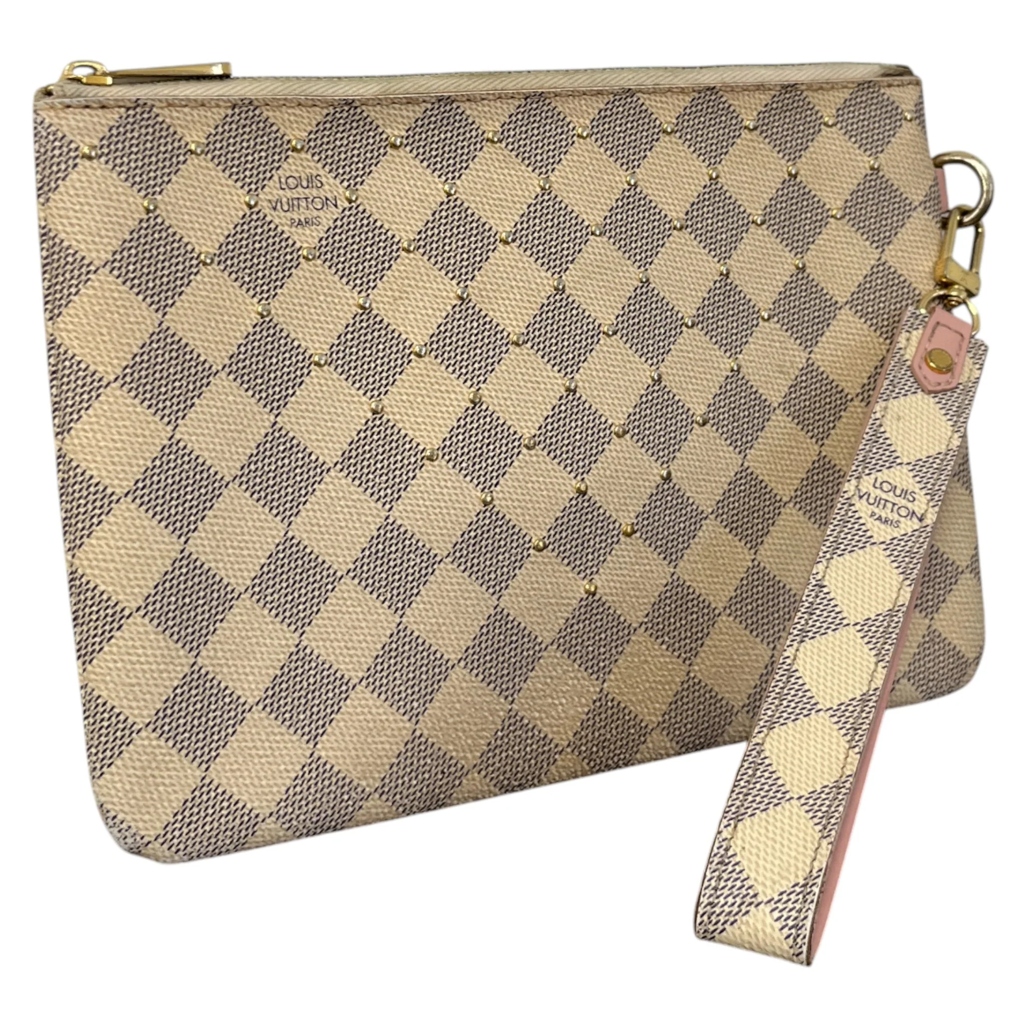 Women's Damier Azur Canvas Pochette Pouch Cream - Image 4