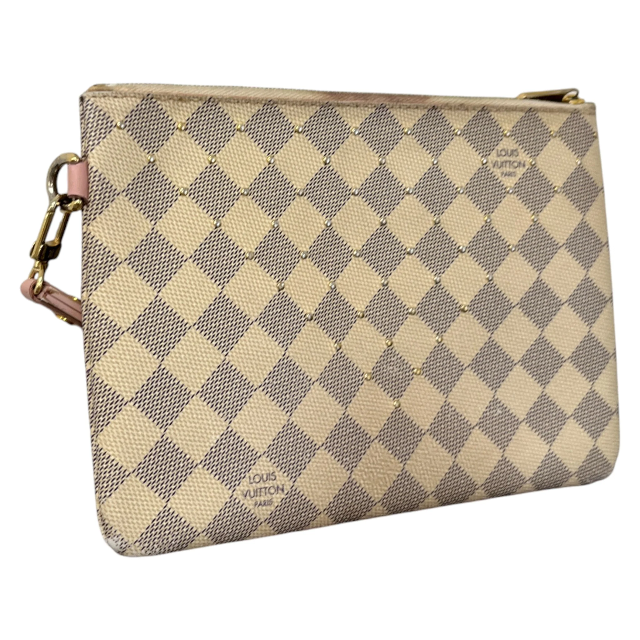 Women's Damier Azur Canvas Pochette Pouch Cream - Image 7