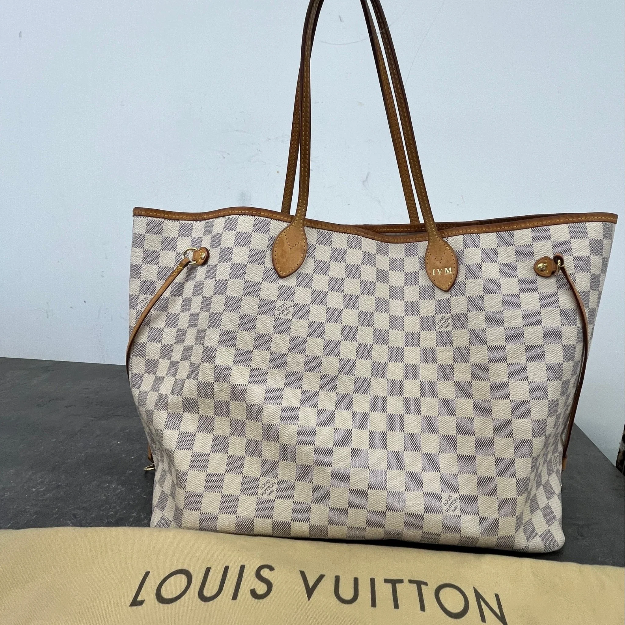 Women's Damier Azur Neverfull Gm Handbag White - Image 13