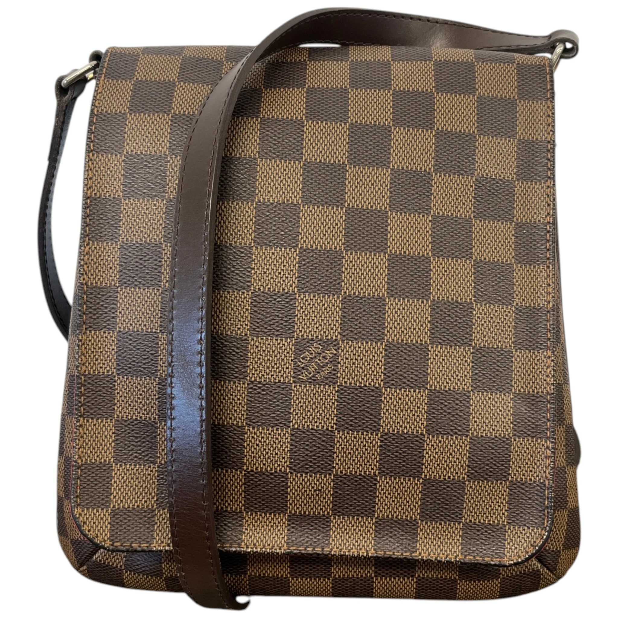 Women's Damier Ebene Musette Salsa Handbag Brown