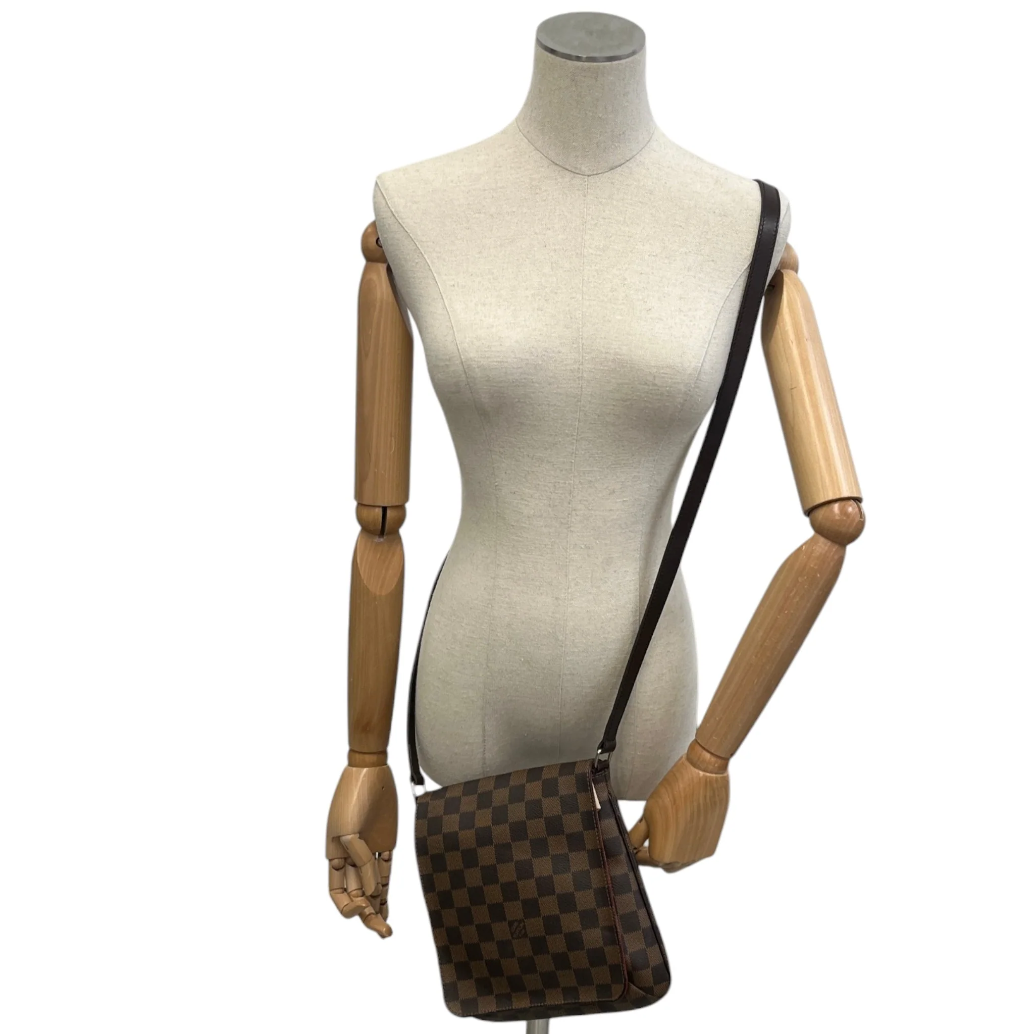 Women's Damier Ebene Musette Salsa Handbag Brown - Image 2