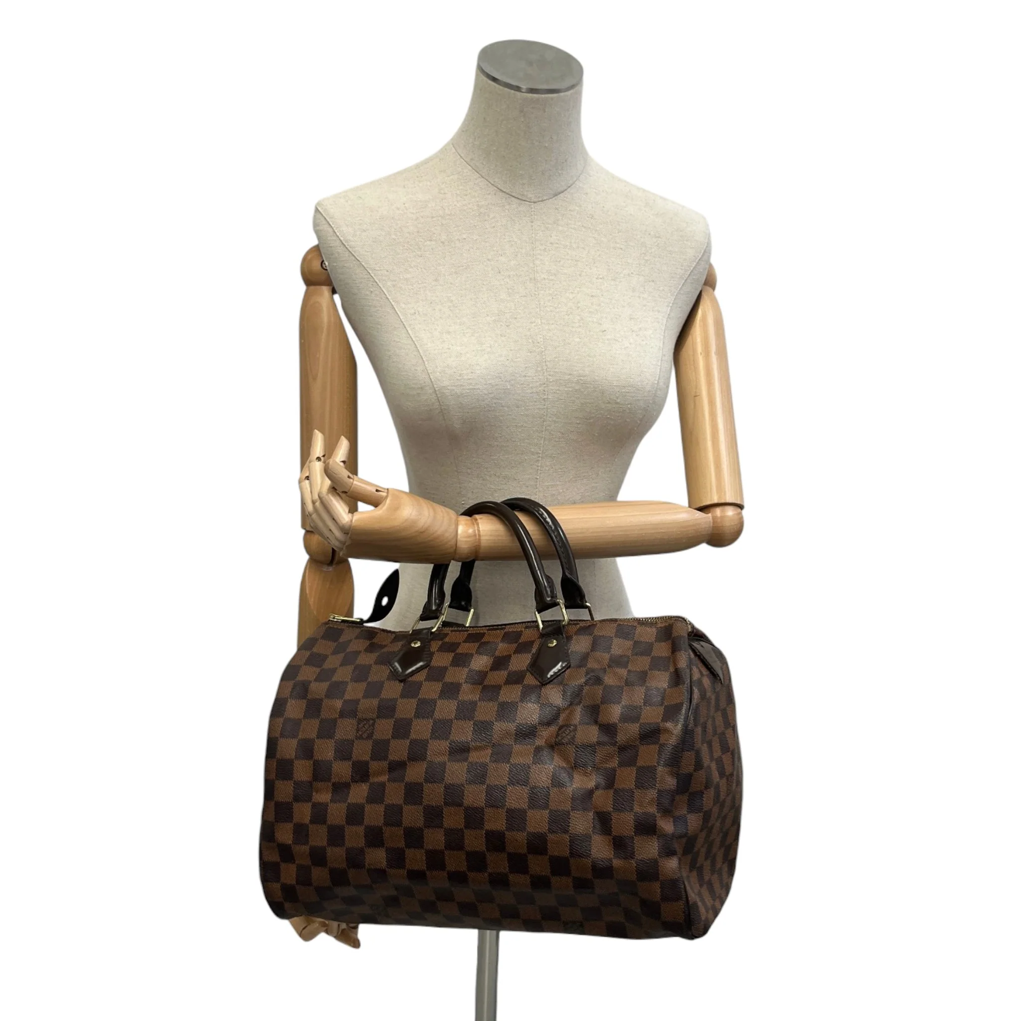 Women's Damier Ebene Speedy 35 Bag Brown - Image 2