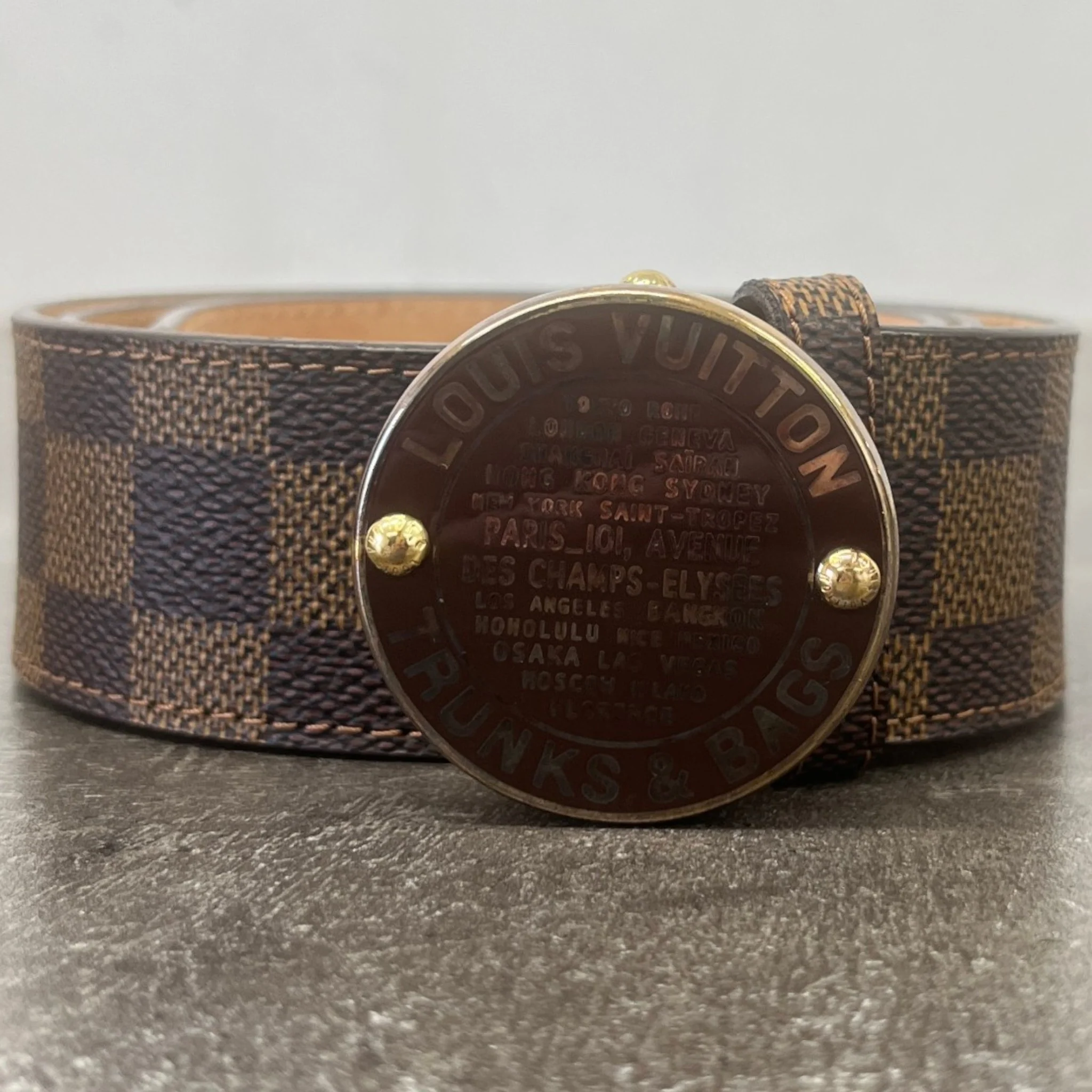 Women's Damier Ebene Trunks & Bags Belt Brown Size 80CM / UK 8 - Image 7