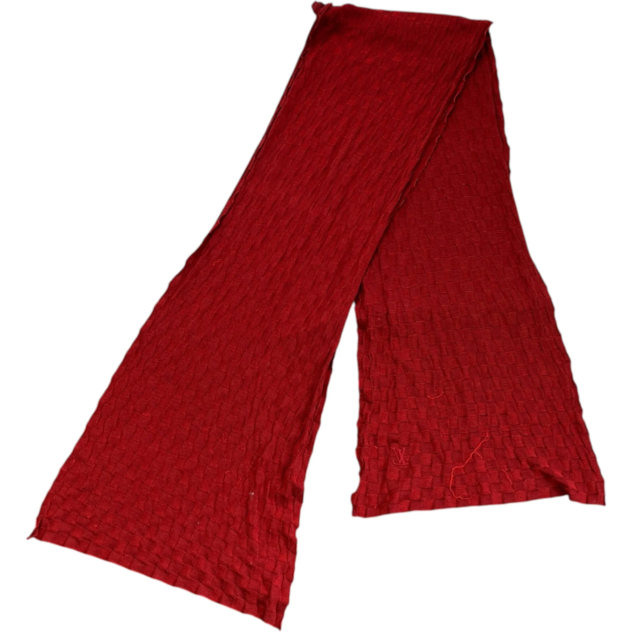 Women's Damier Scarf Red