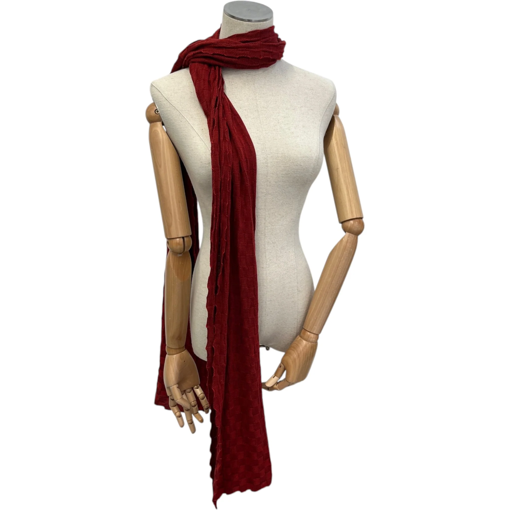 Women's Damier Scarf Red - Image 2
