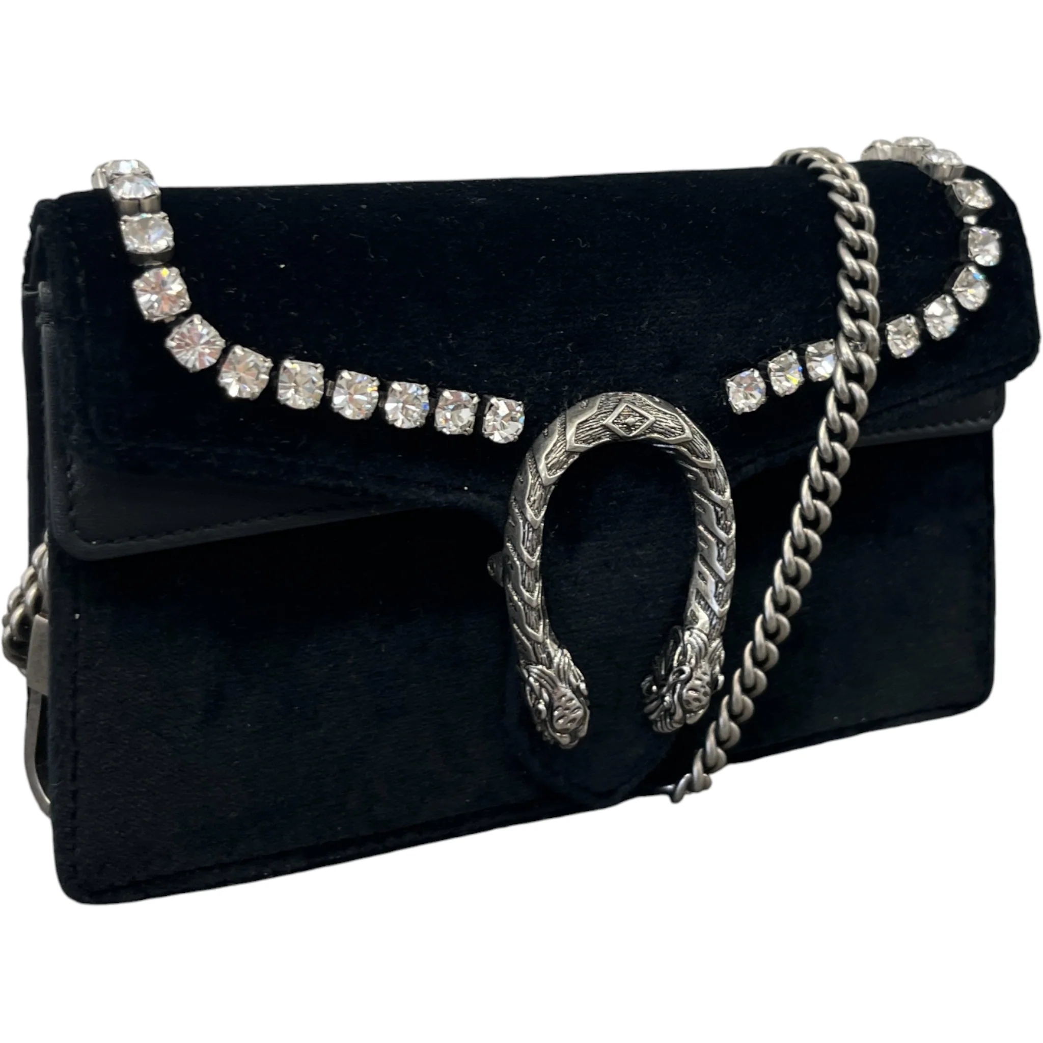 Women's Dionysus Mini Velvet Bag Black - Image 4