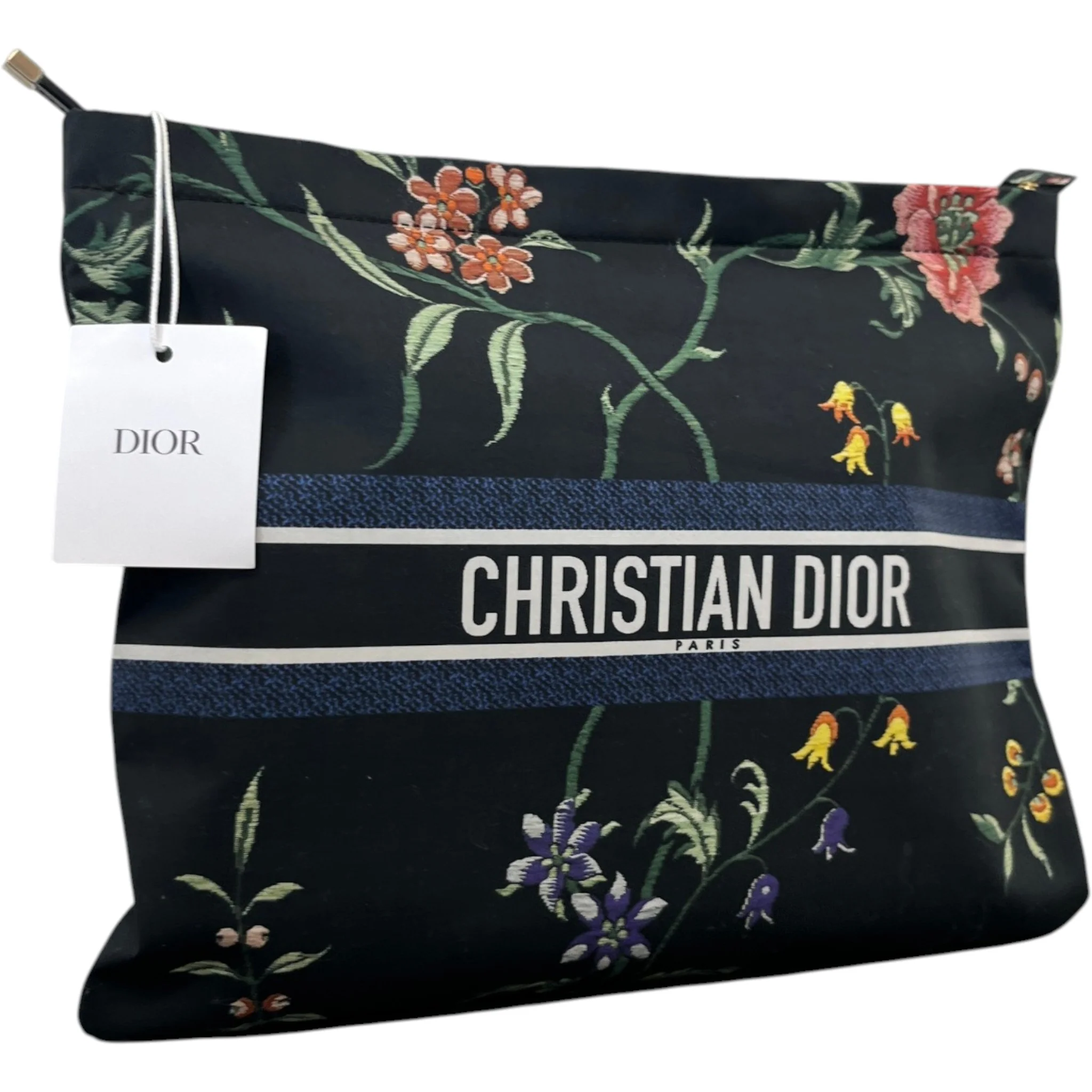 Women's Diortravel Floral Print Pouch Navy - Image 3