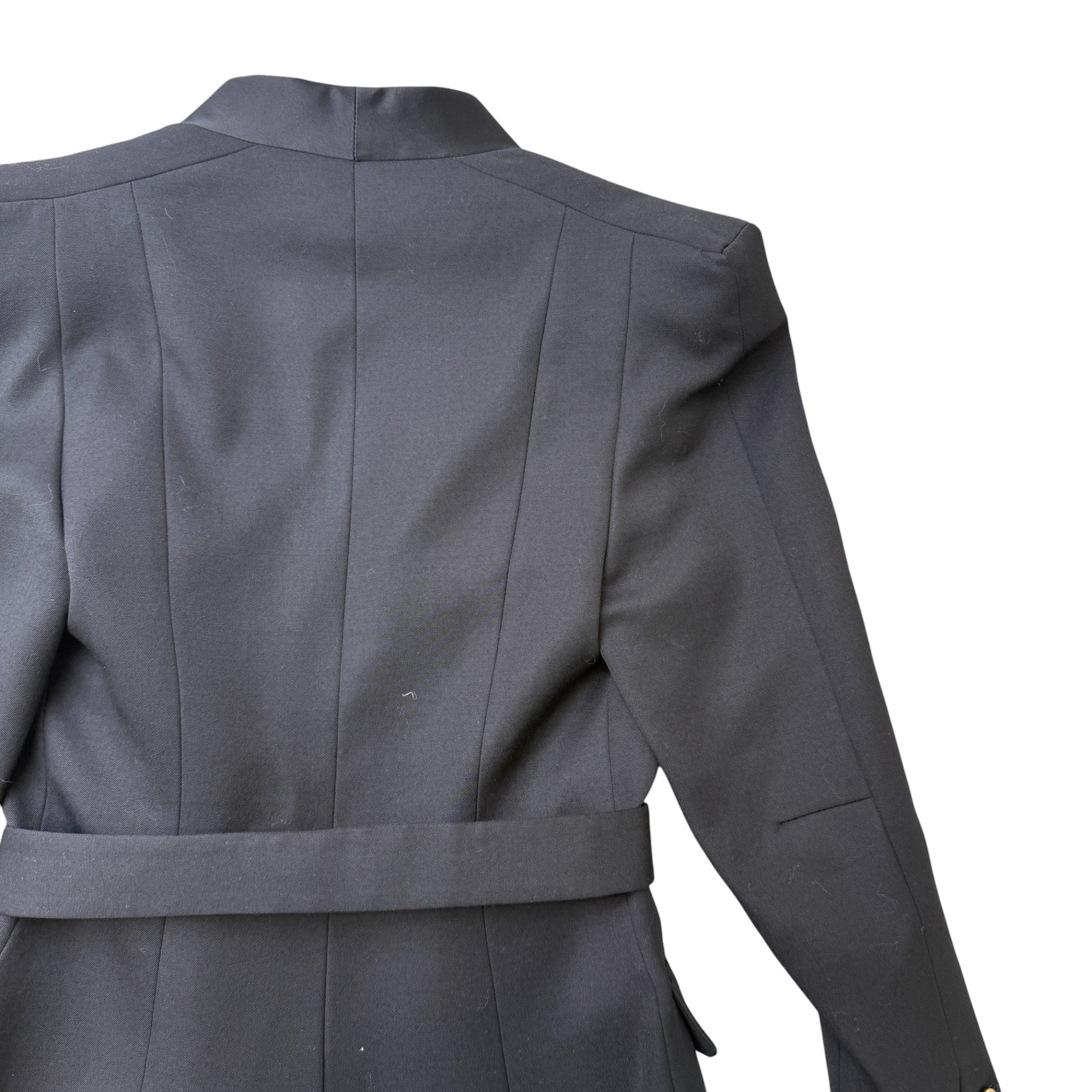 Women's Double Breasted Belted Blazer Jacket Black Size IT 38 / UK 6 - Image 4