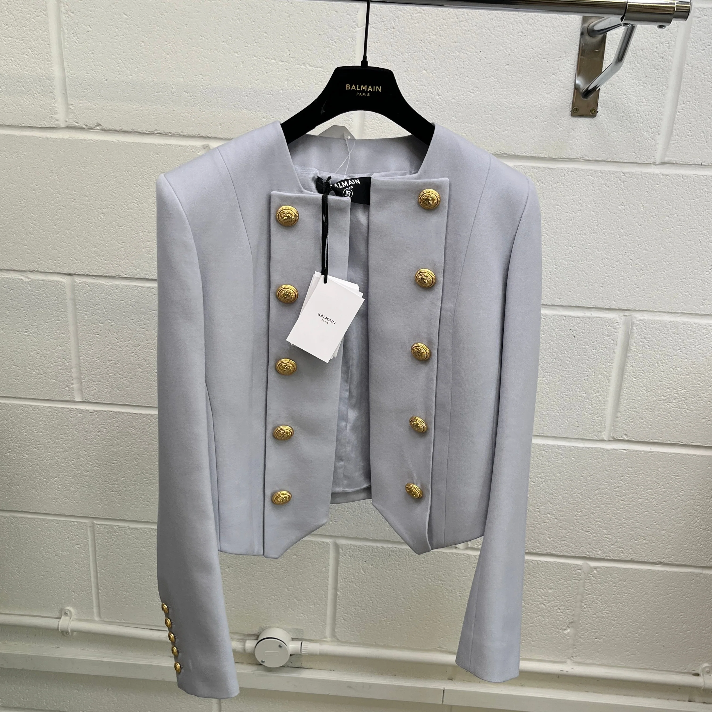 Women's Double Breasted Blazer Jacket Blue Size S - Image 11