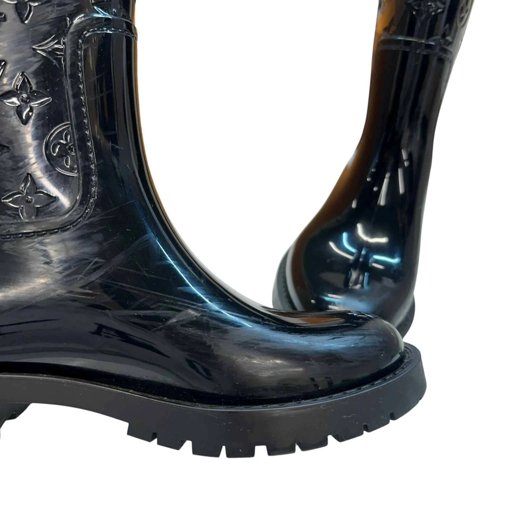 Women's Drops Flat Half Rain Wellies Black Size EU 36 / UK 3 - Image 15