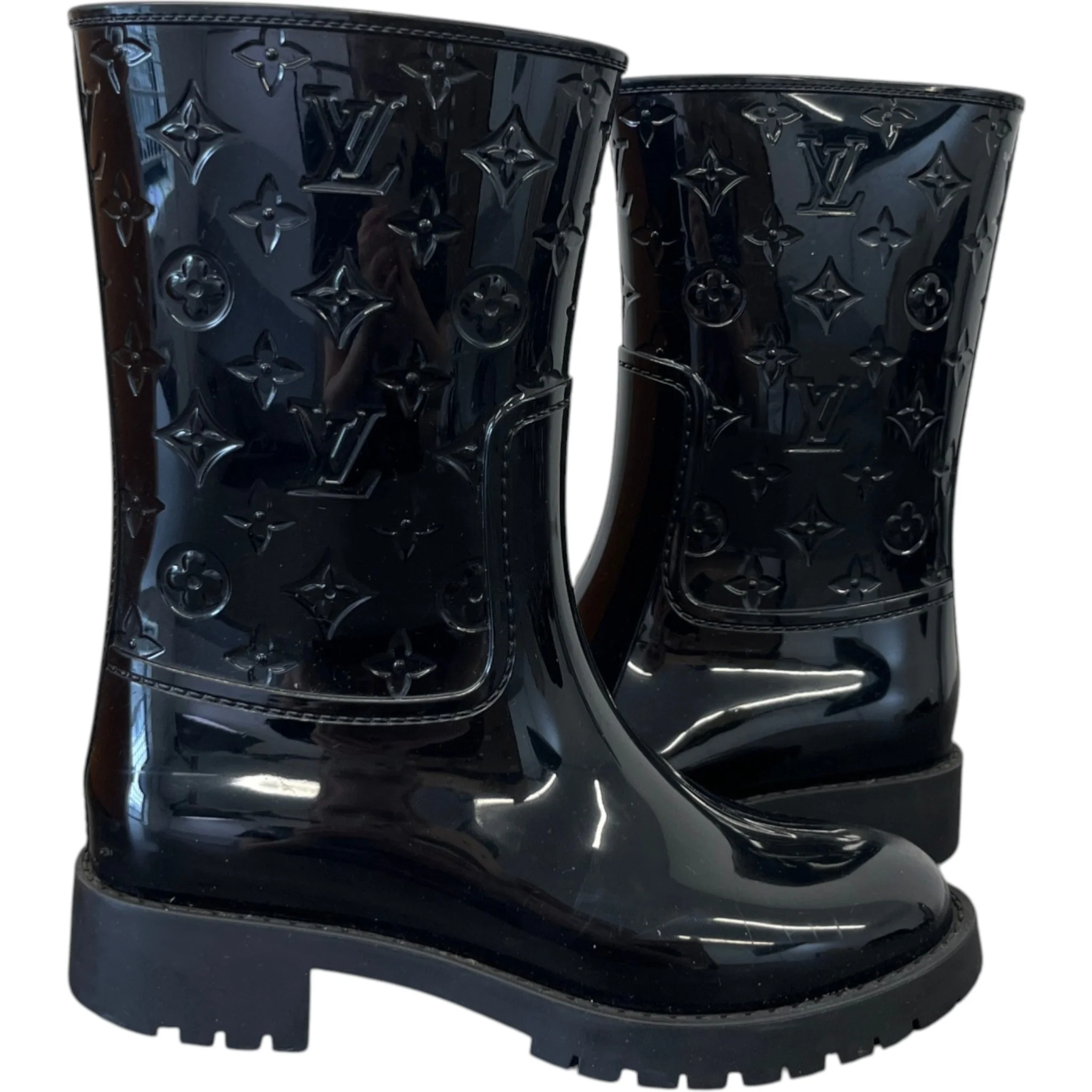 Women's Drops Flat Half Rain Wellies Black Size EU 36 / UK 3 - Image 3