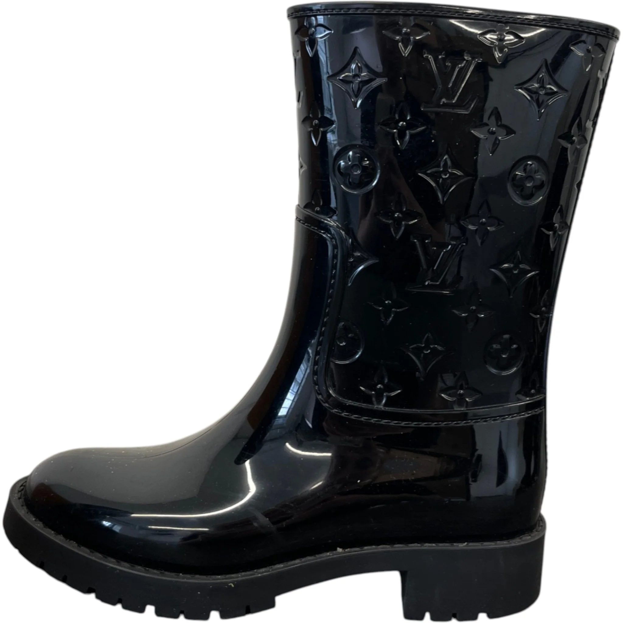 Women's Drops Flat Half Rain Wellies Black Size EU 36 / UK 3 - Image 5