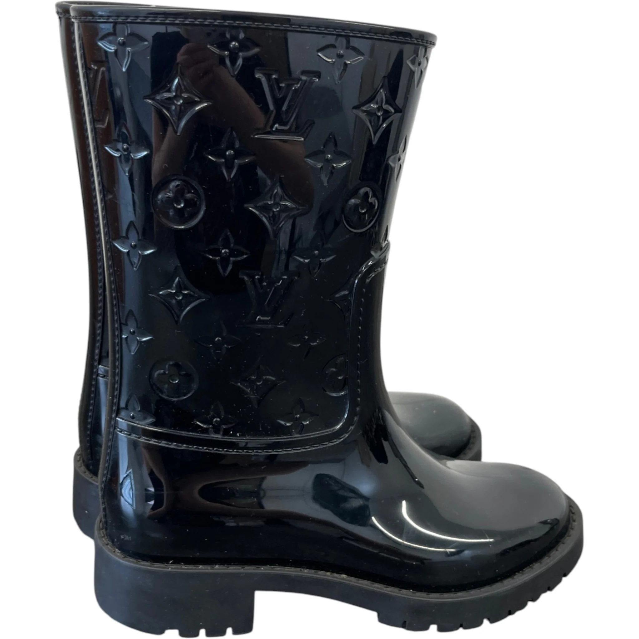 Women's Drops Flat Half Rain Wellies Black Size EU 36 / UK 3 - Image 8