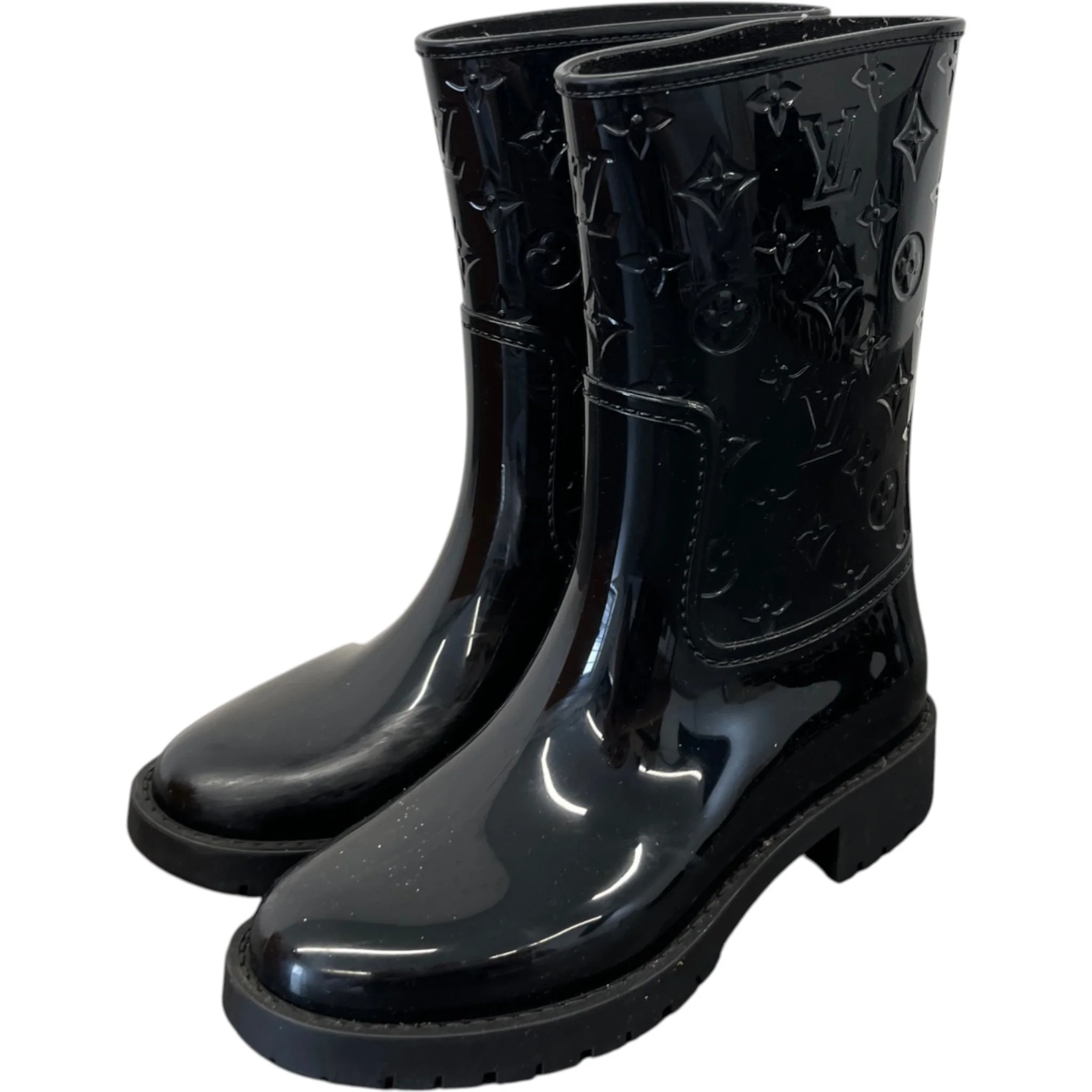 Women's Drops Flat Half Rain Wellies Black Size EU 36 / UK 3 - Image 9