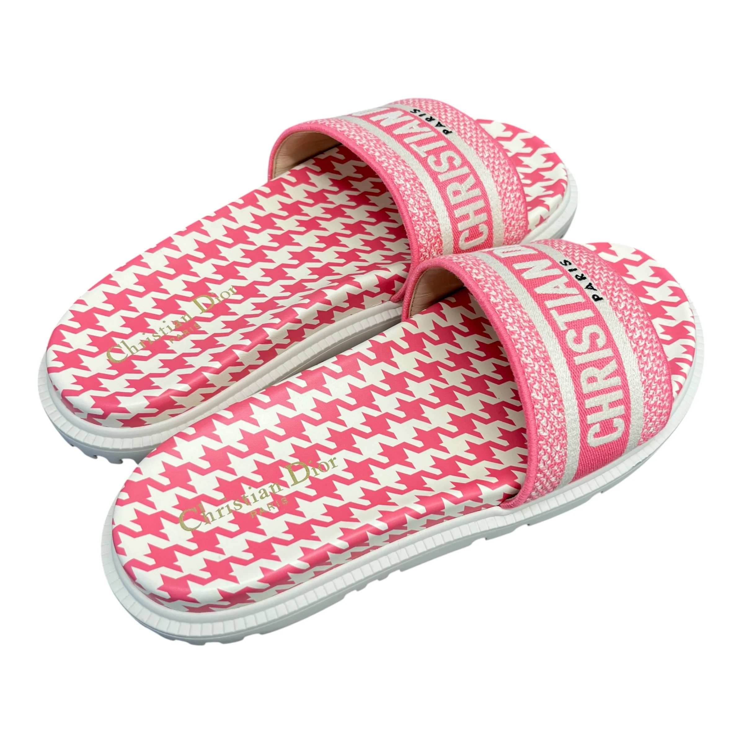 Women's Dway Houndstooth Slides Pink Size EU 40 / UK 7 - Image 8