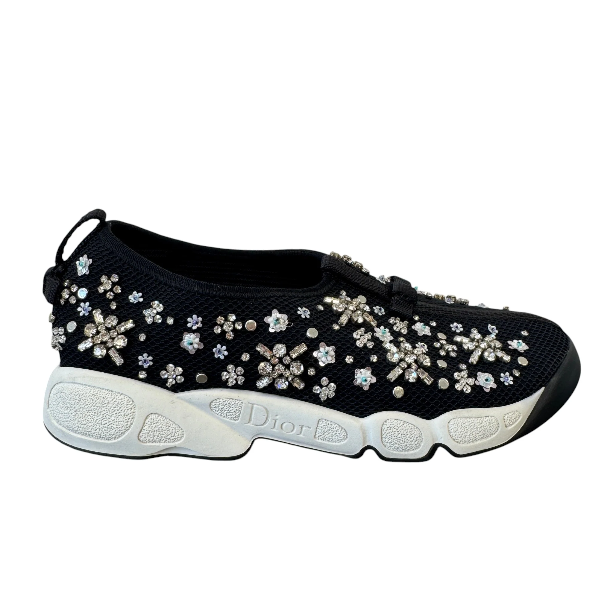 Women's Embellished Low Trainers Black Size EU 36.5 / UK 3.5