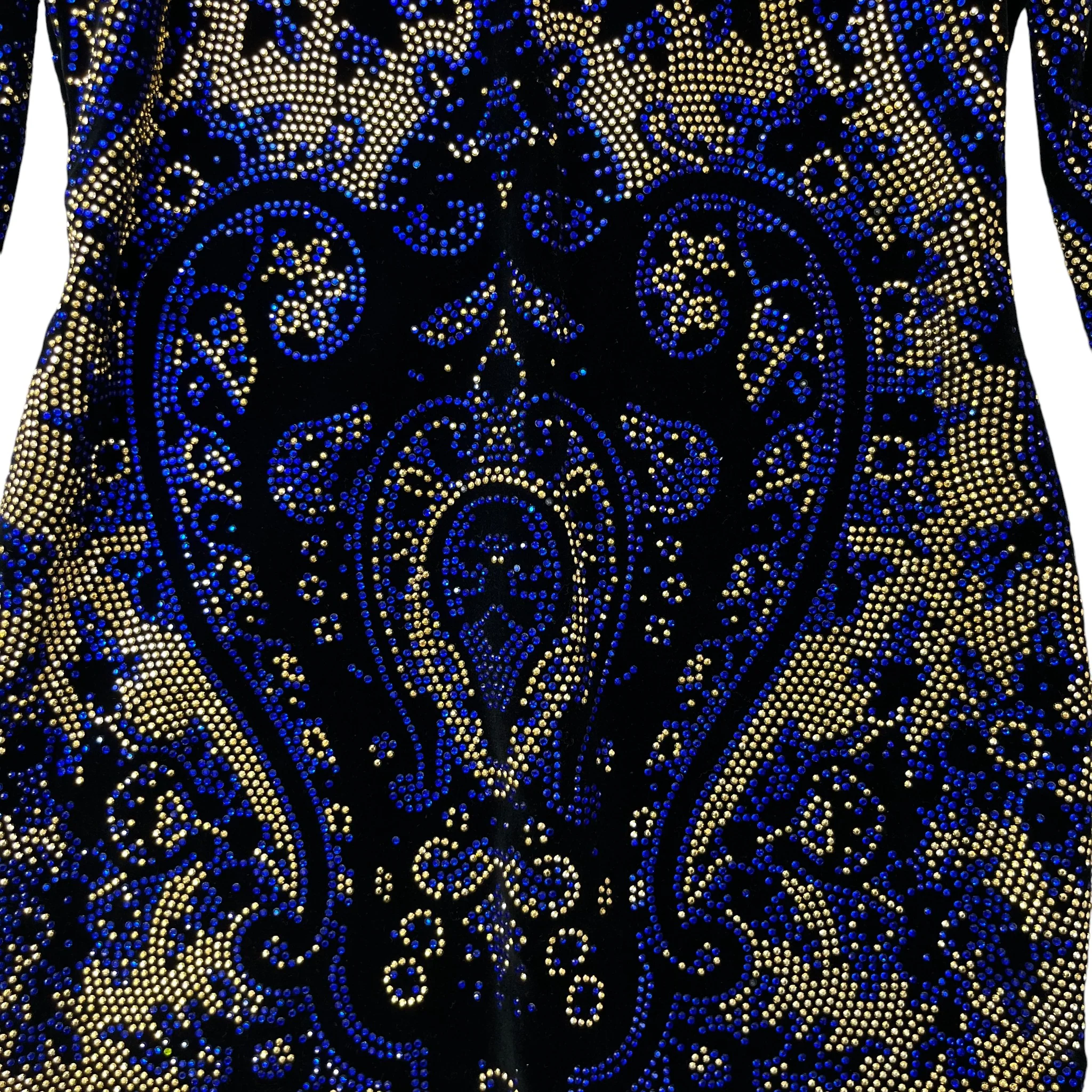 Women's Embellished Velvet Mini Dress Top Blue Size S - Image 5