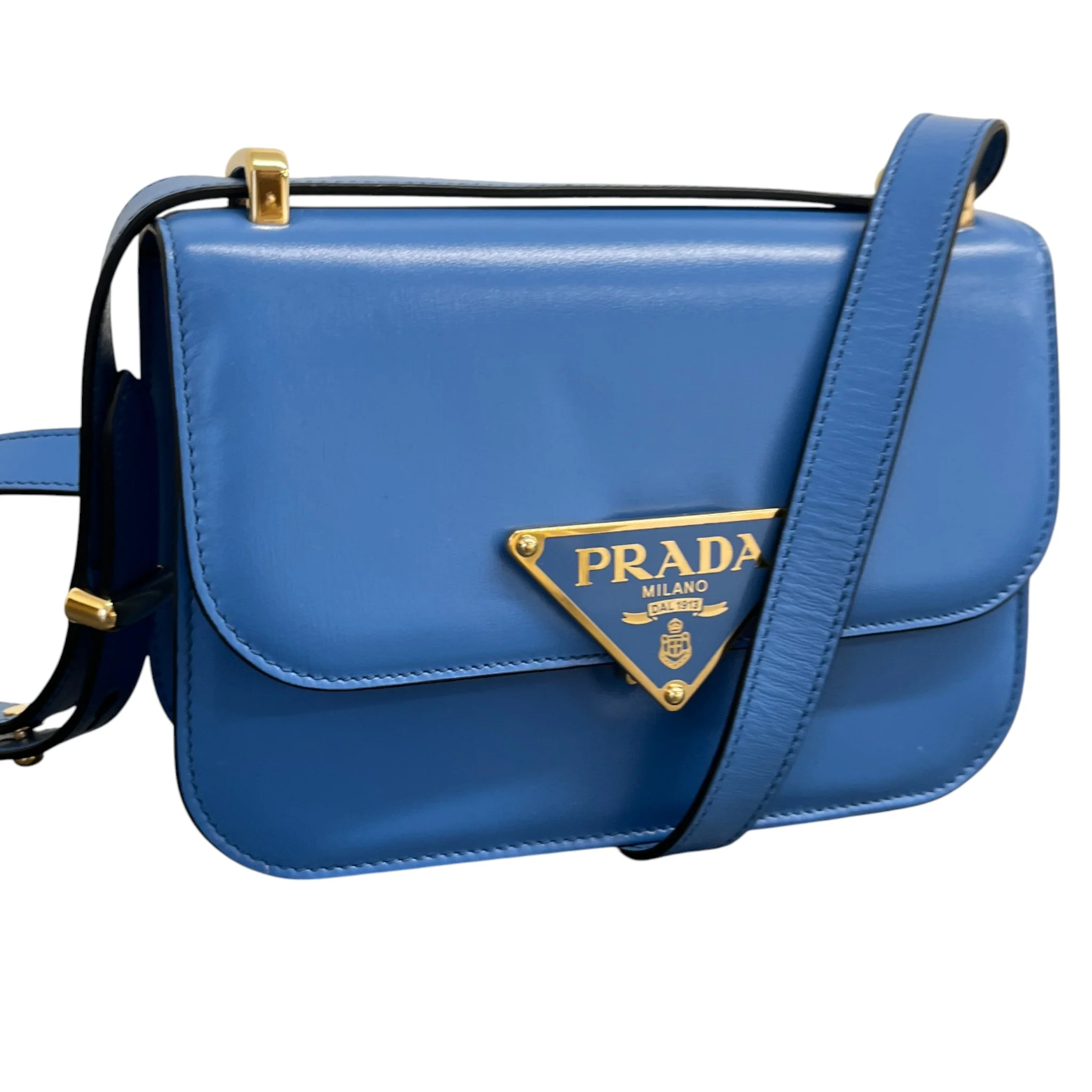Women's Embleme Plaque Handbag Blue - Image 4