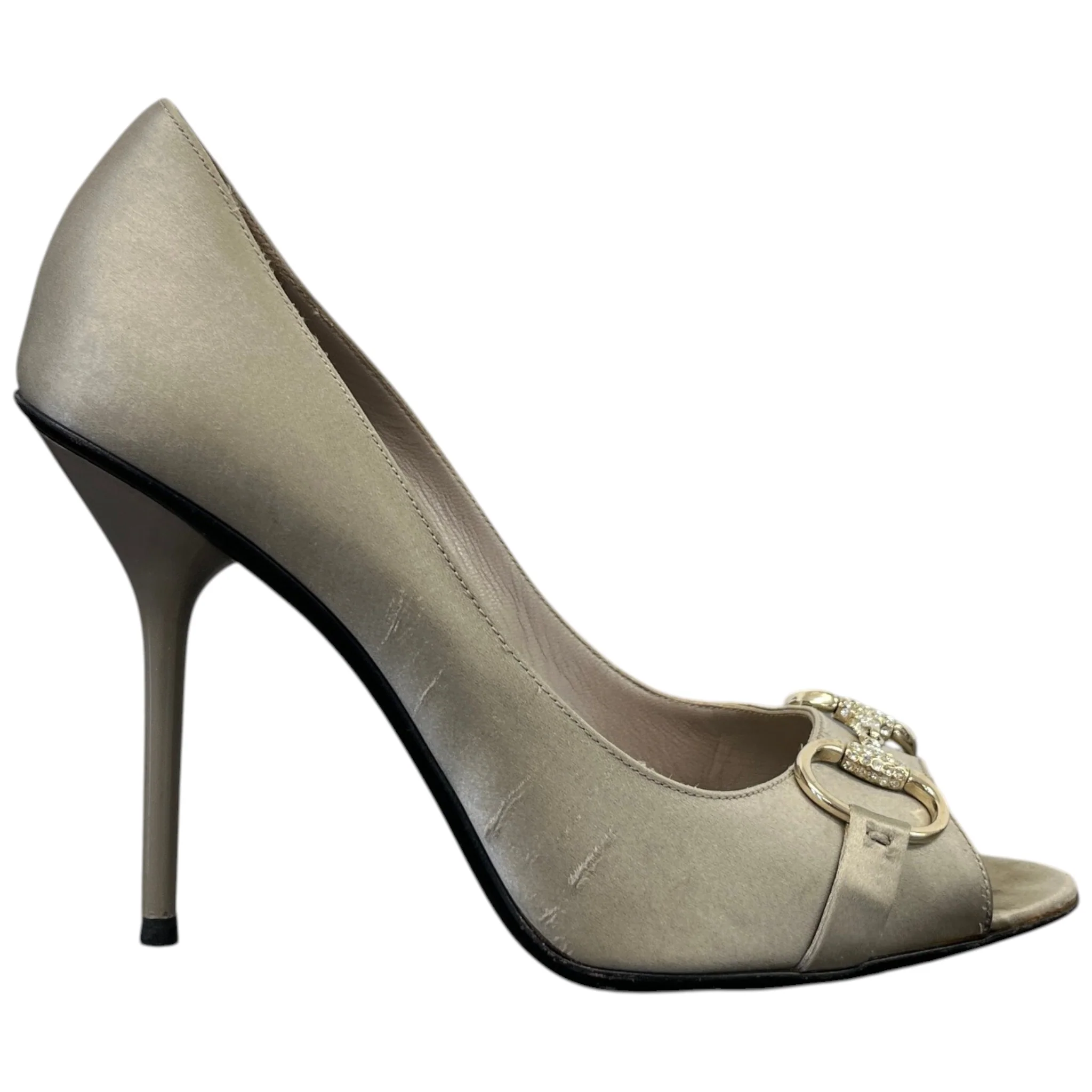 Women's Embroidered Hoursebit Heels Silver Size EU 39.5 / UK 6.5