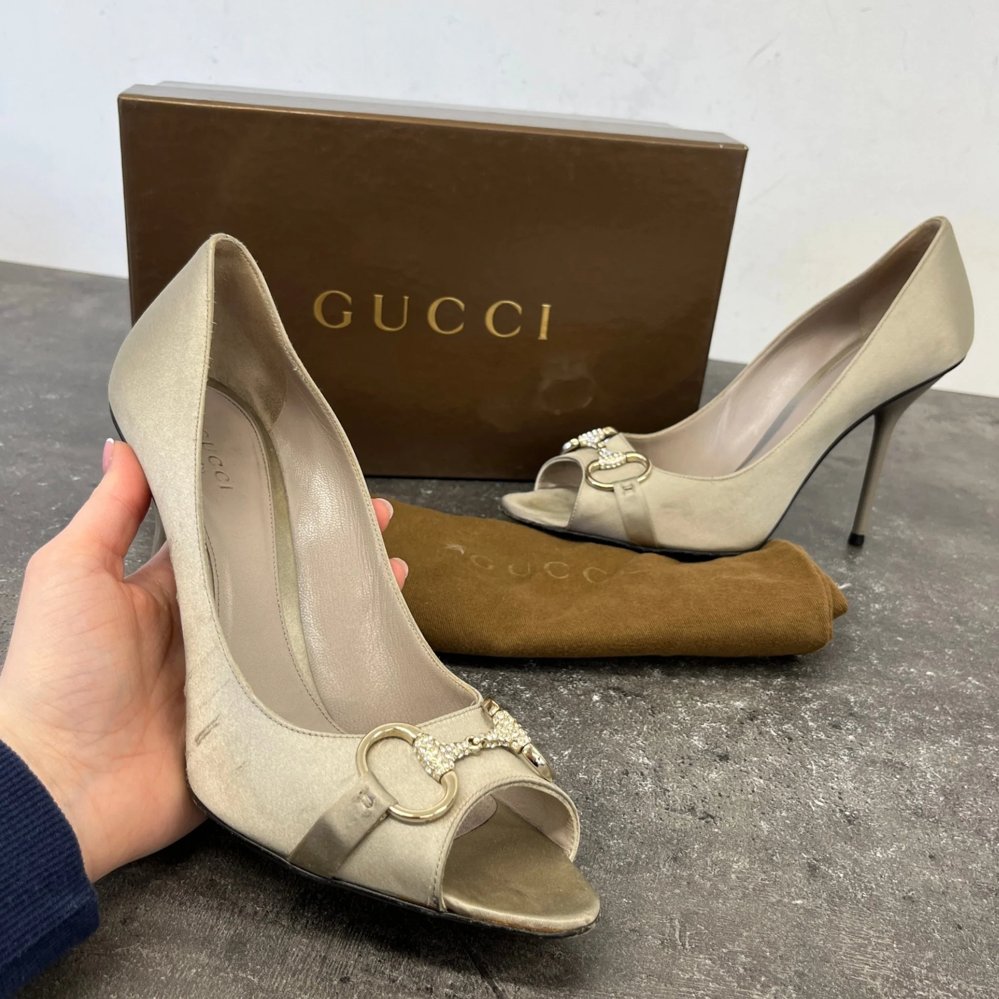 Women's Embroidered Hoursebit Heels Silver Size EU 39.5 / UK 6.5 - Image 12
