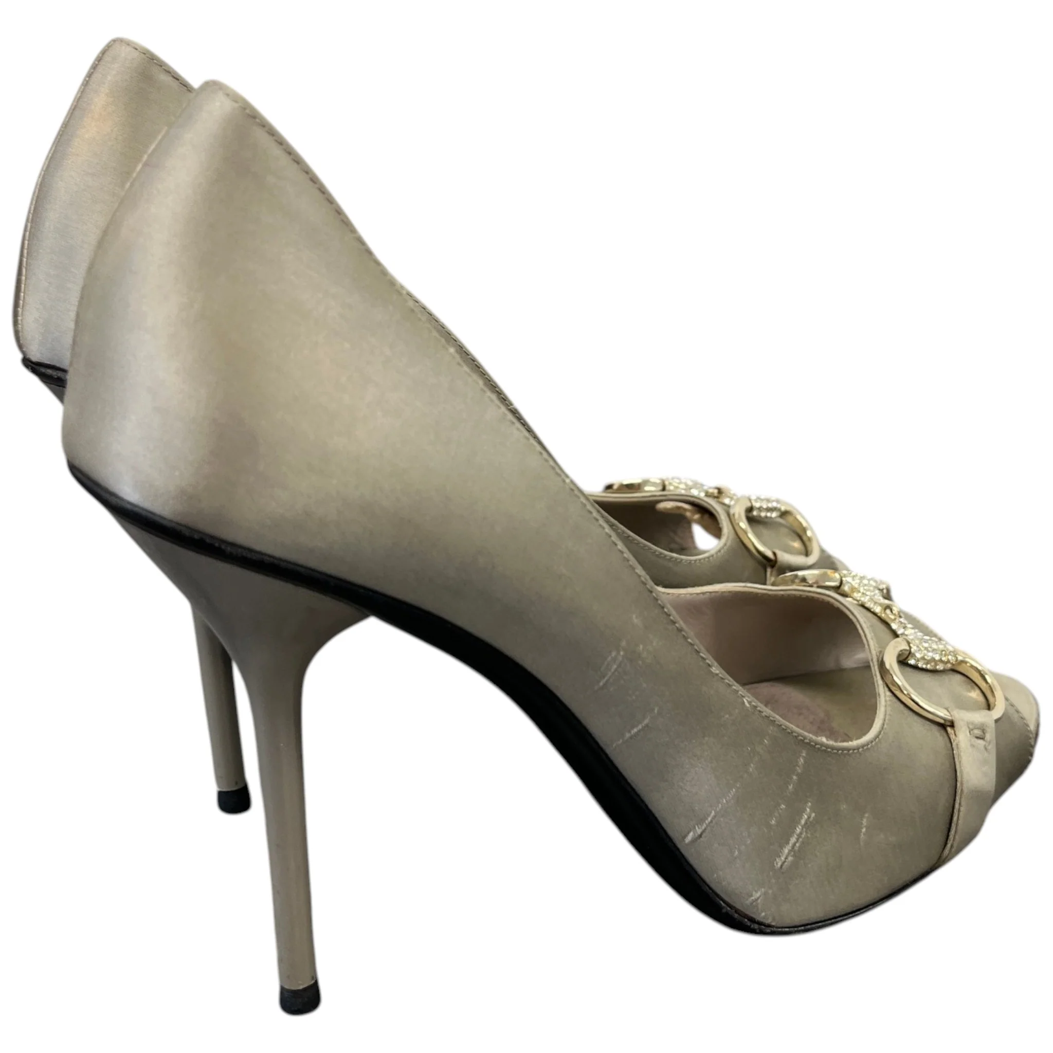Women's Embroidered Hoursebit Heels Silver Size EU 39.5 / UK 6.5 - Image 8
