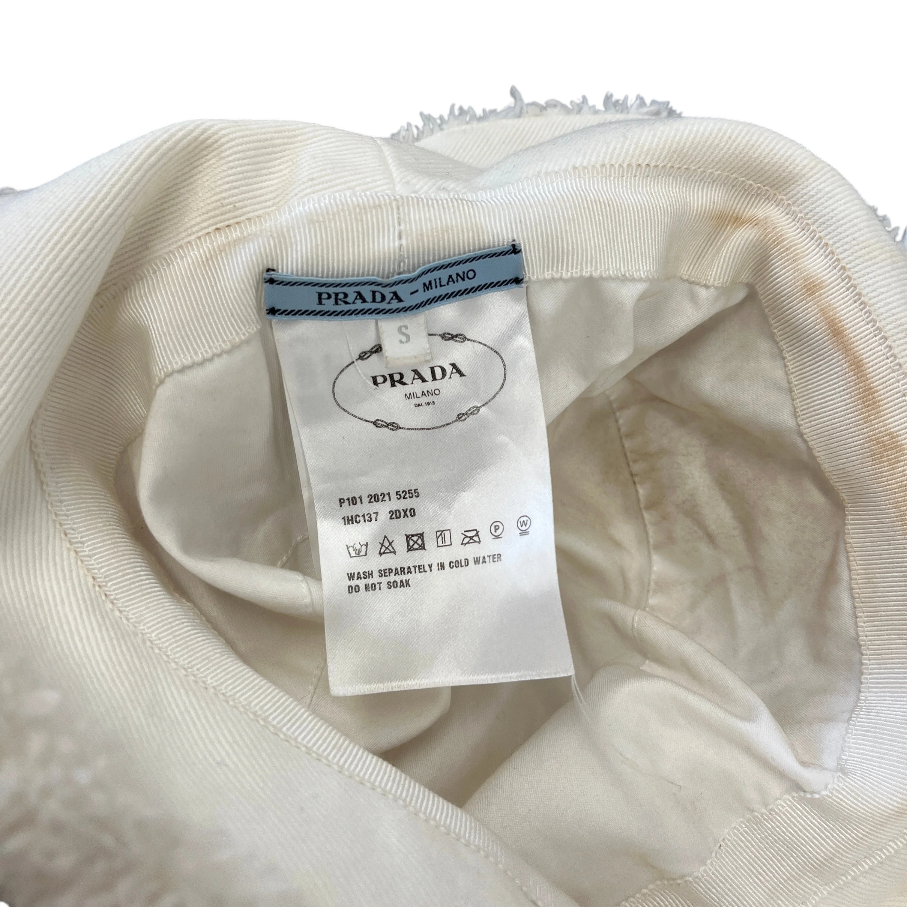 Women's Embroidered Logo Bucket Hat White Size S - Image 6