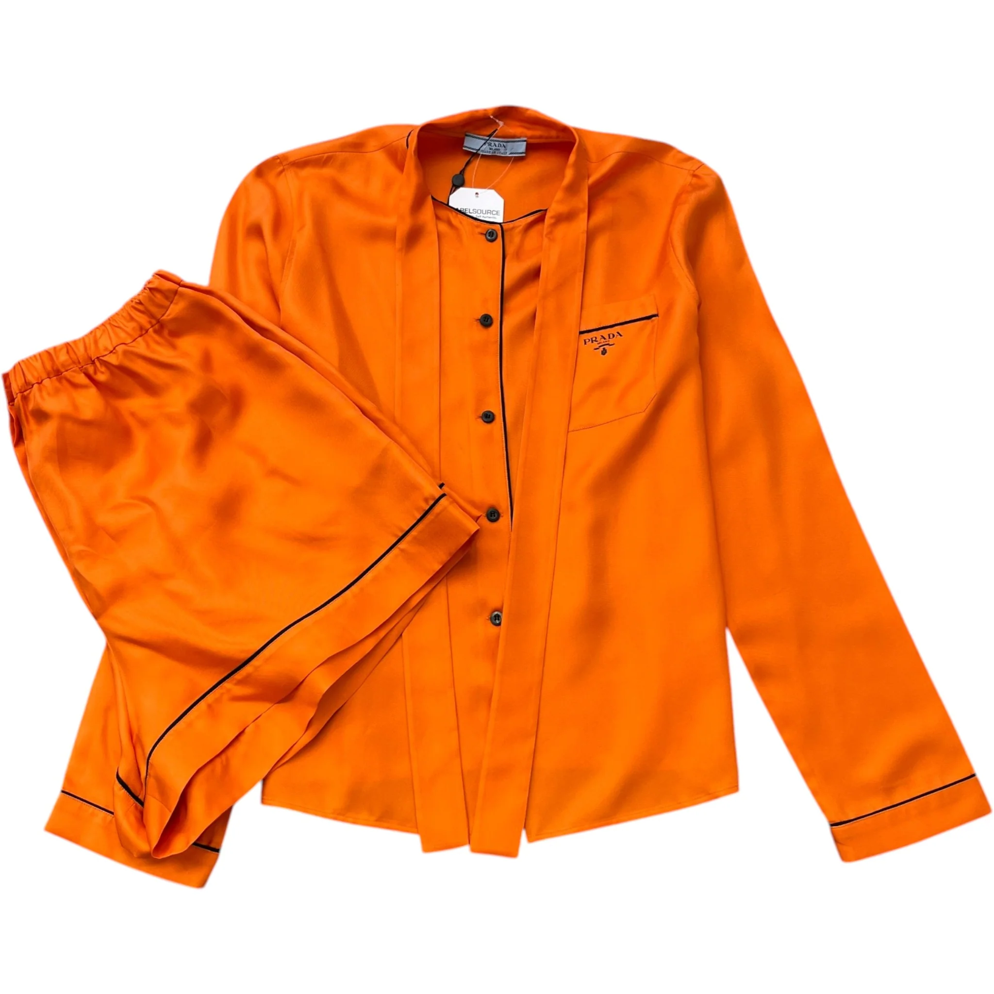 Women's Embroidered Logo Set Full Tracksuit Orange Size S