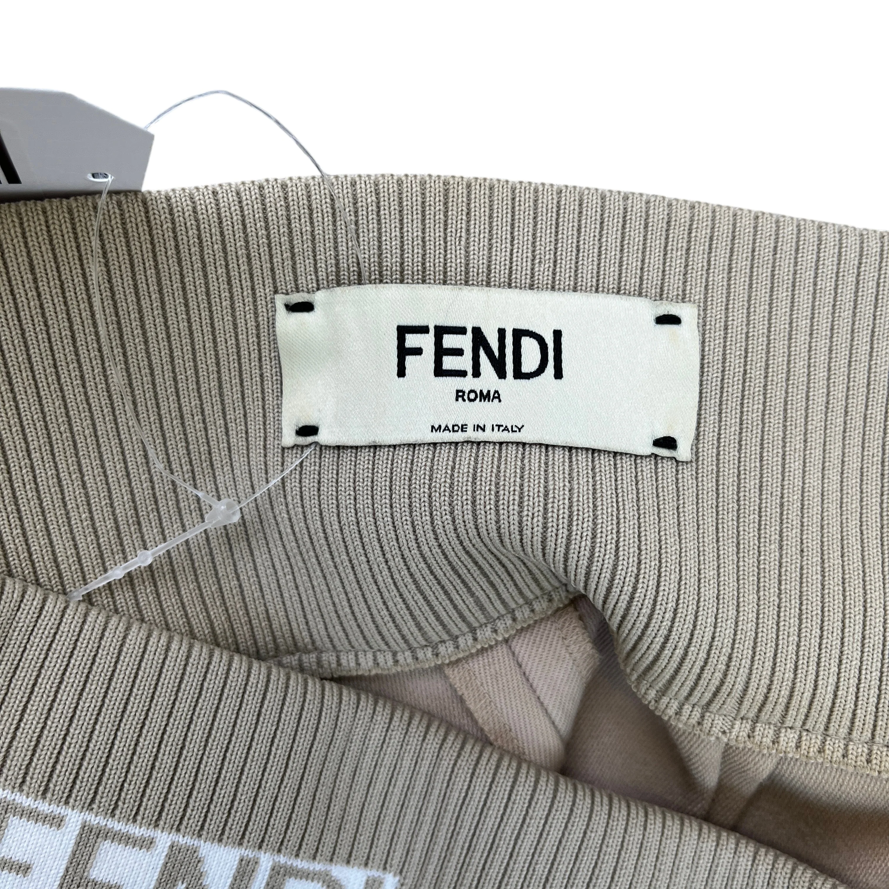 Women's Embroidered Logo Trousers Beige Size UK10 - Image 5